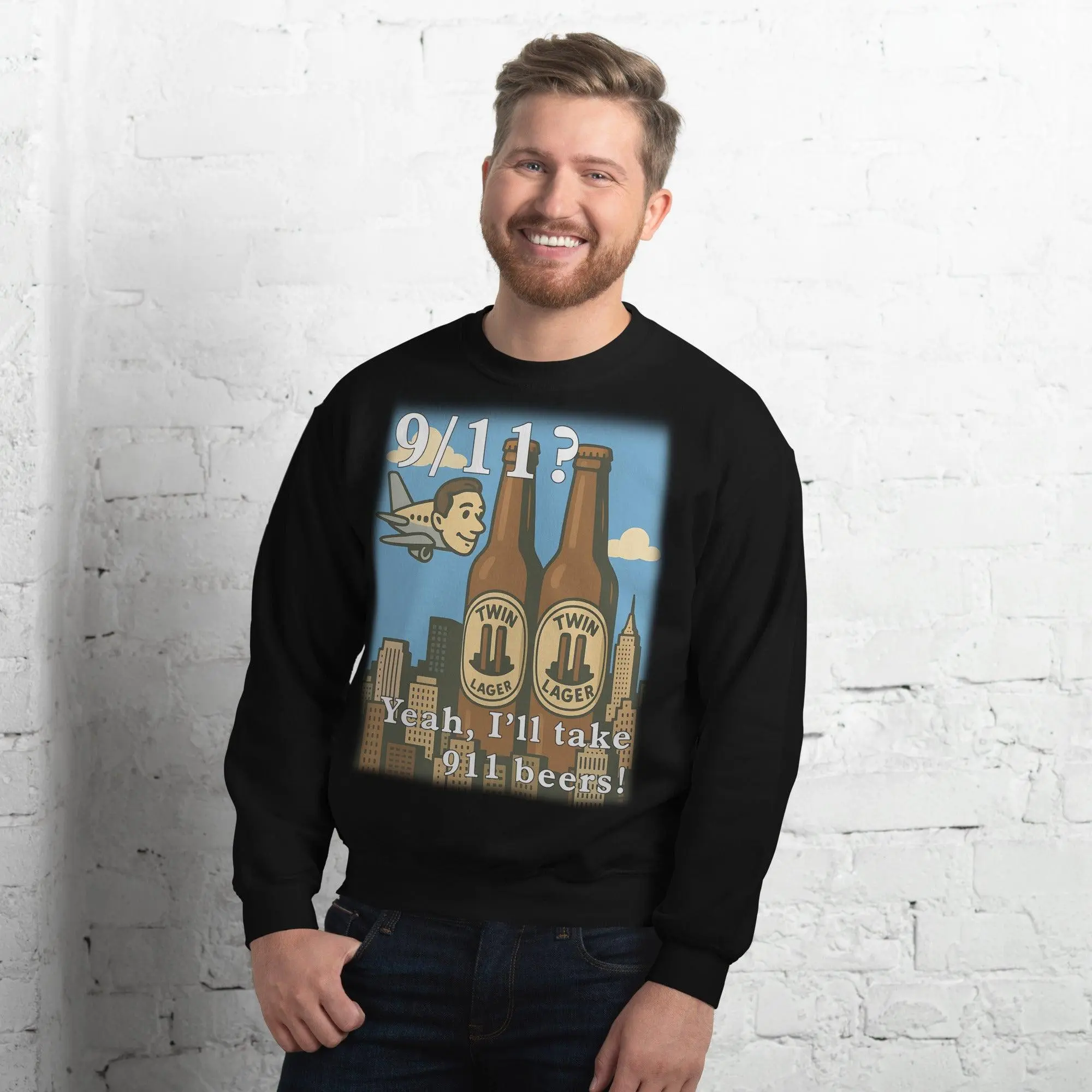 9/11 Yeah I'll Take 911 Beers! sweatshirt - Image 10