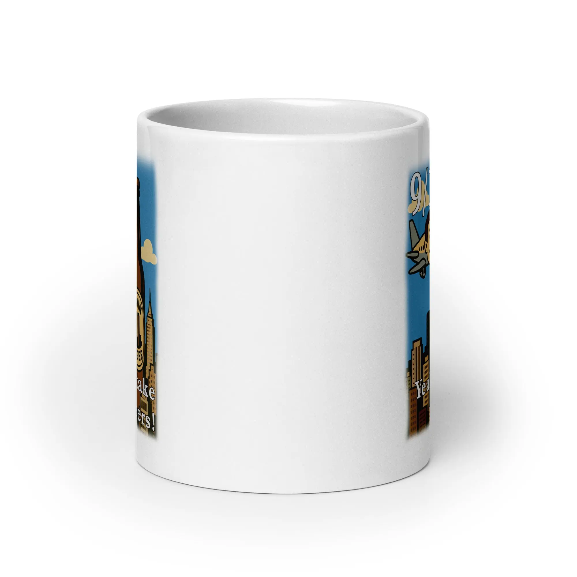 9/11 Yeah I'll Take 911 Beers! White glossy mug - Image 8