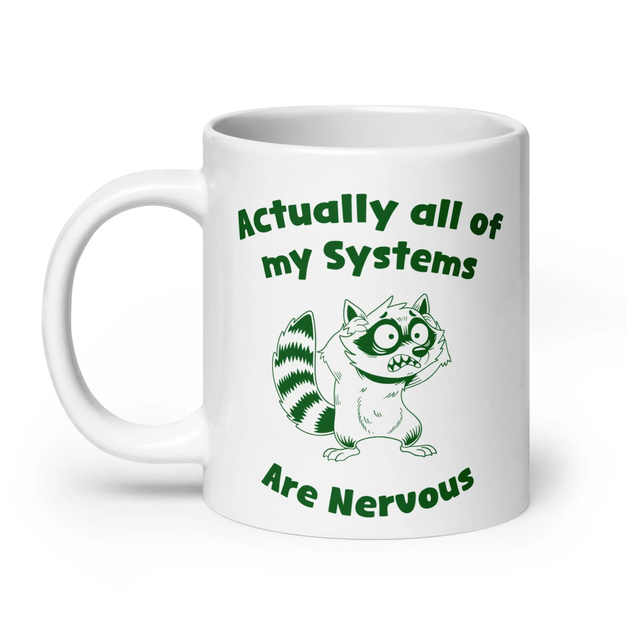 Actually all of my systems are nervous White glossy mug - Image 7