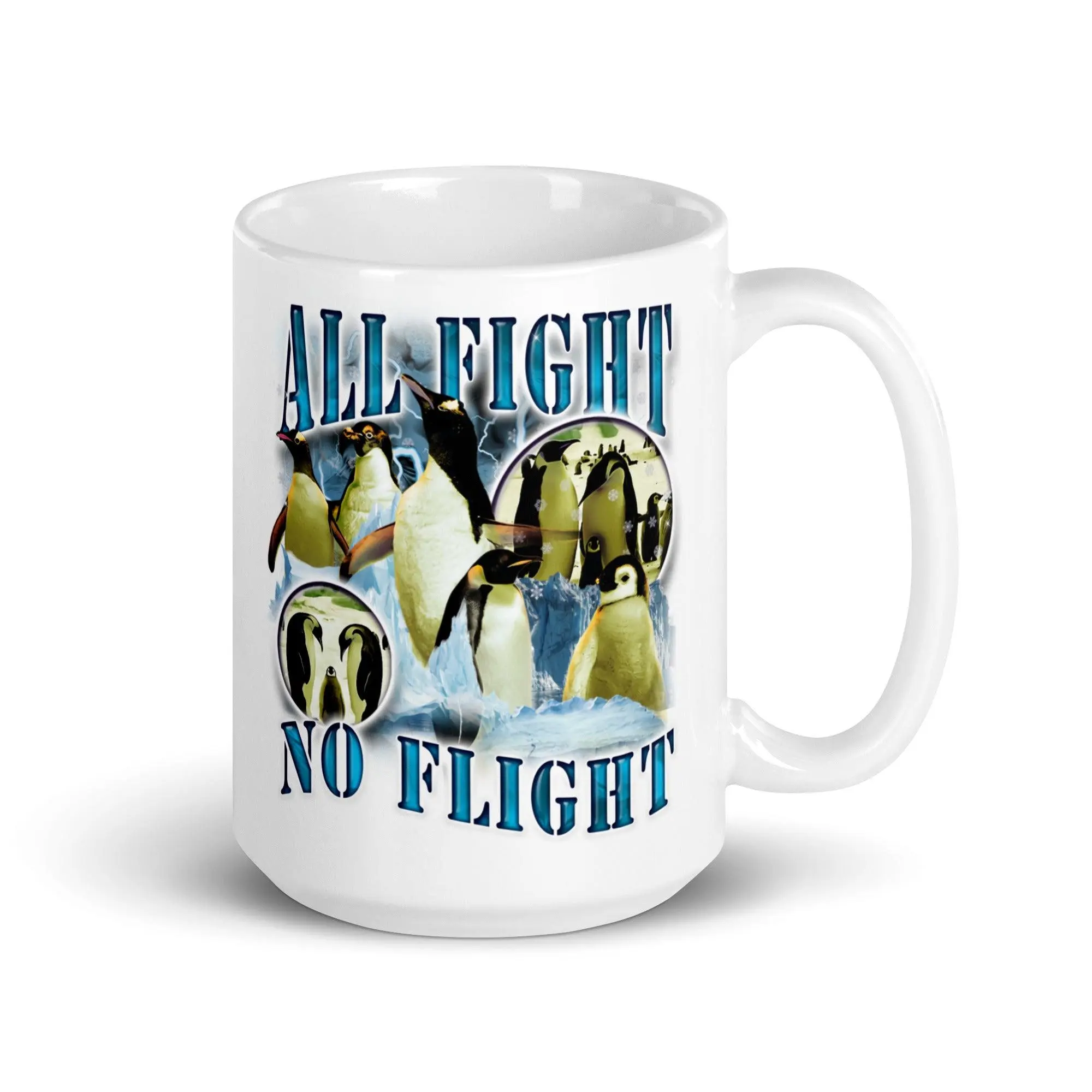 All Fight No Flight White glossy mug - Image 6