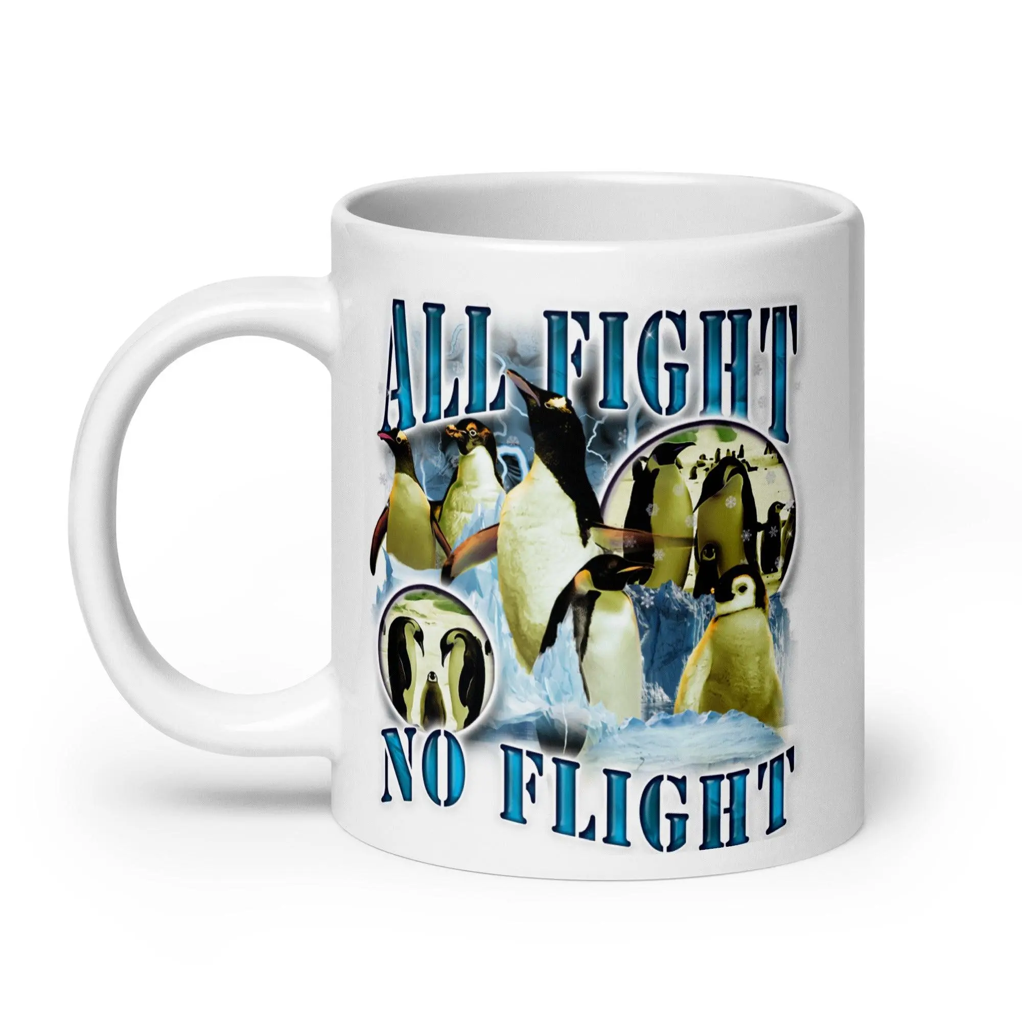 All Fight No Flight White glossy mug - Image 9