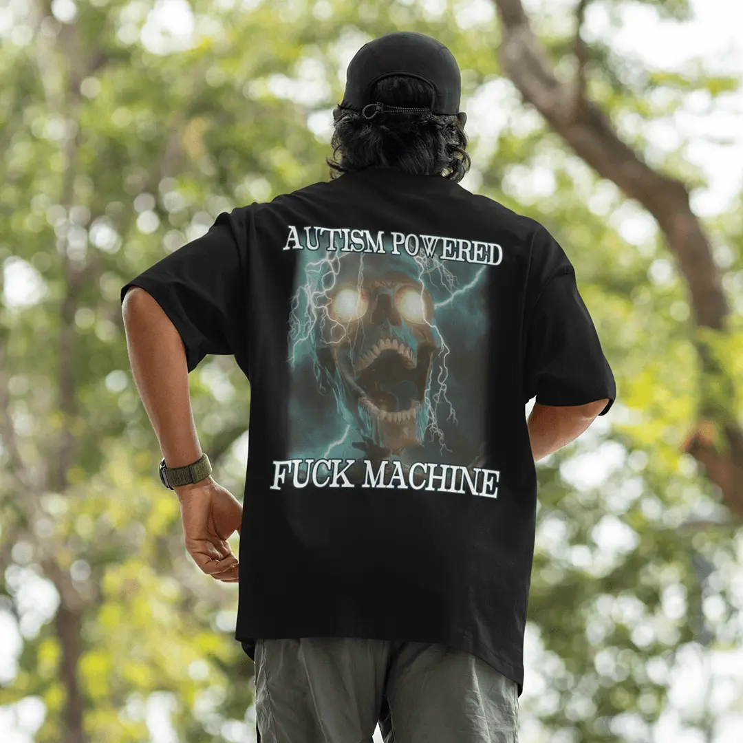 Autism Powered Fuck Machine t-shirt (backprint) - Image 7