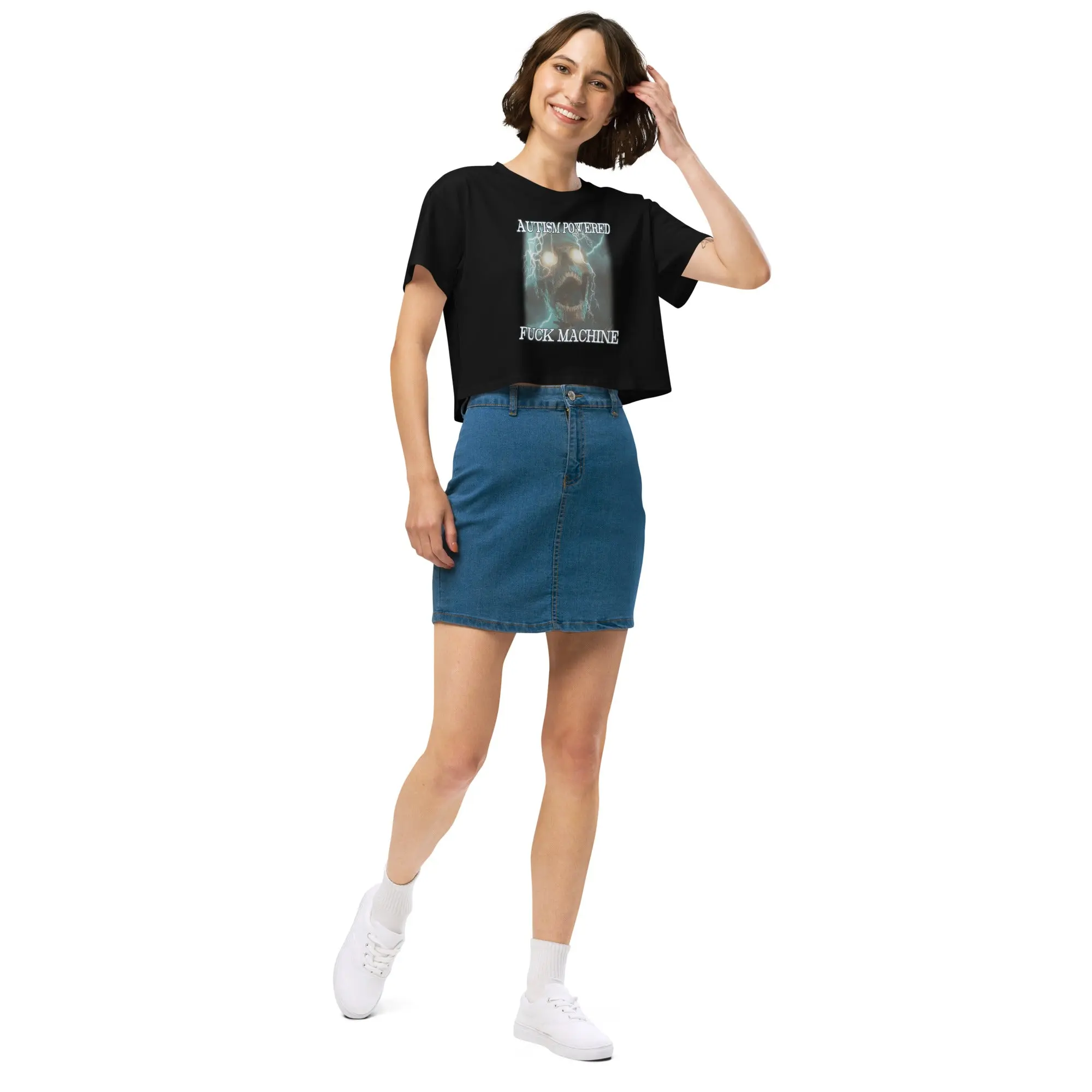 Autism Powered Fuck Machine Women’s crop top - Image 6