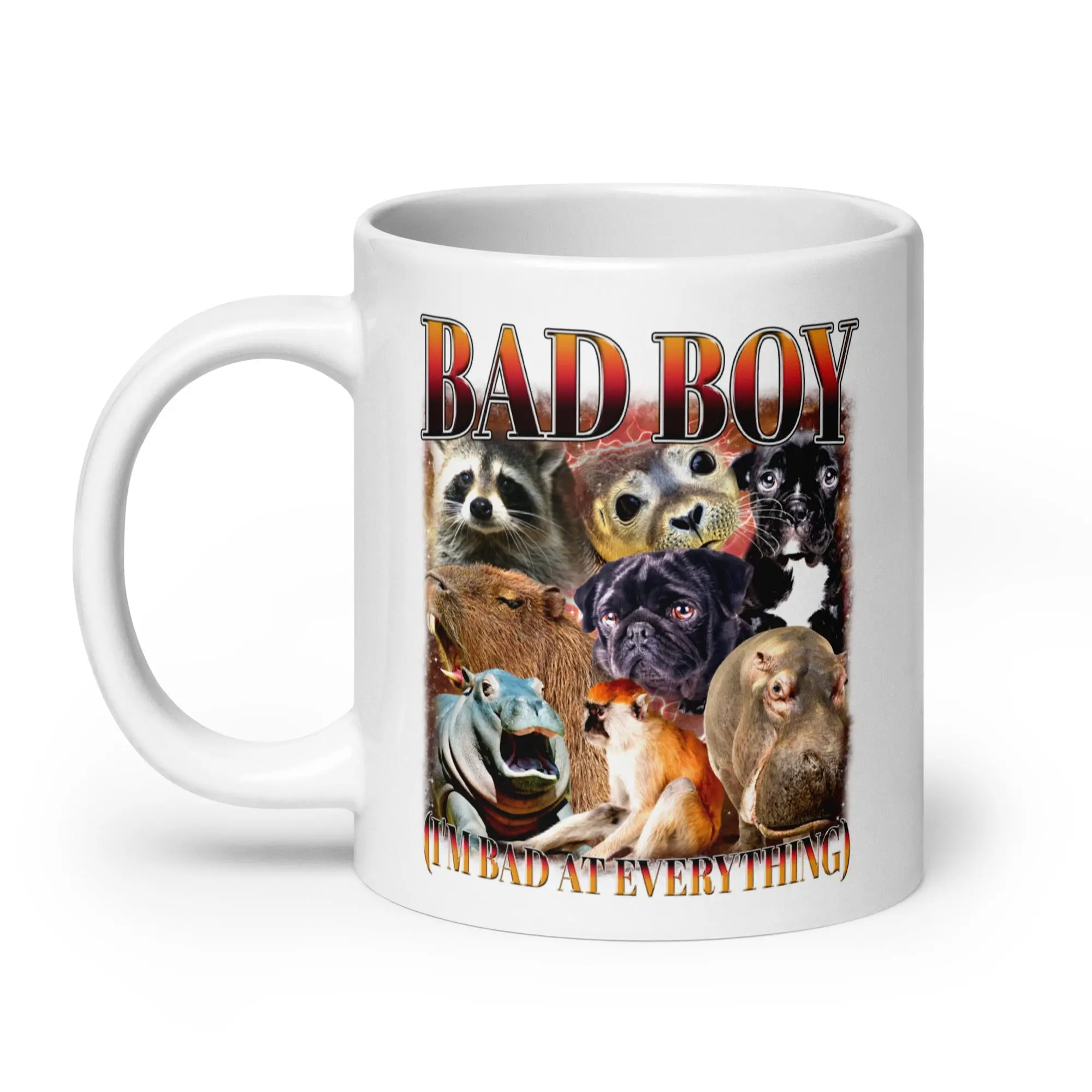 Bad Boy (I'm Bad at Everything) White glossy mug - Image 7