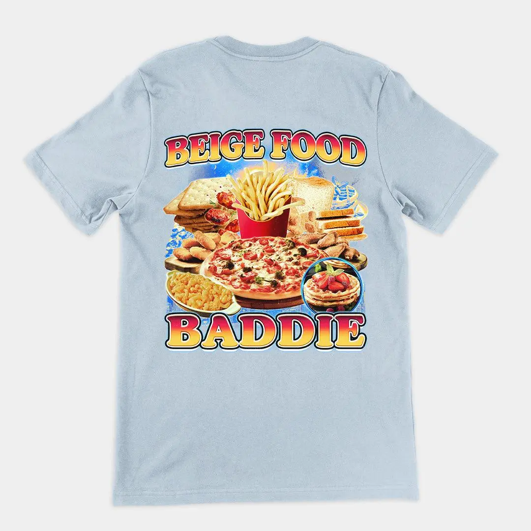 Beige Food Baddie T-Shirt (backprint) - Image 4