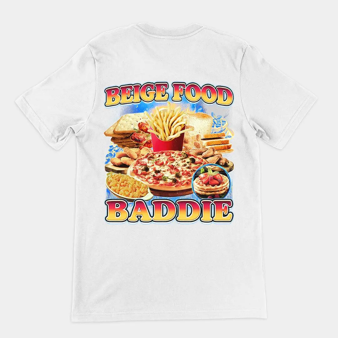 Beige Food Baddie T-Shirt (backprint) - Image 6