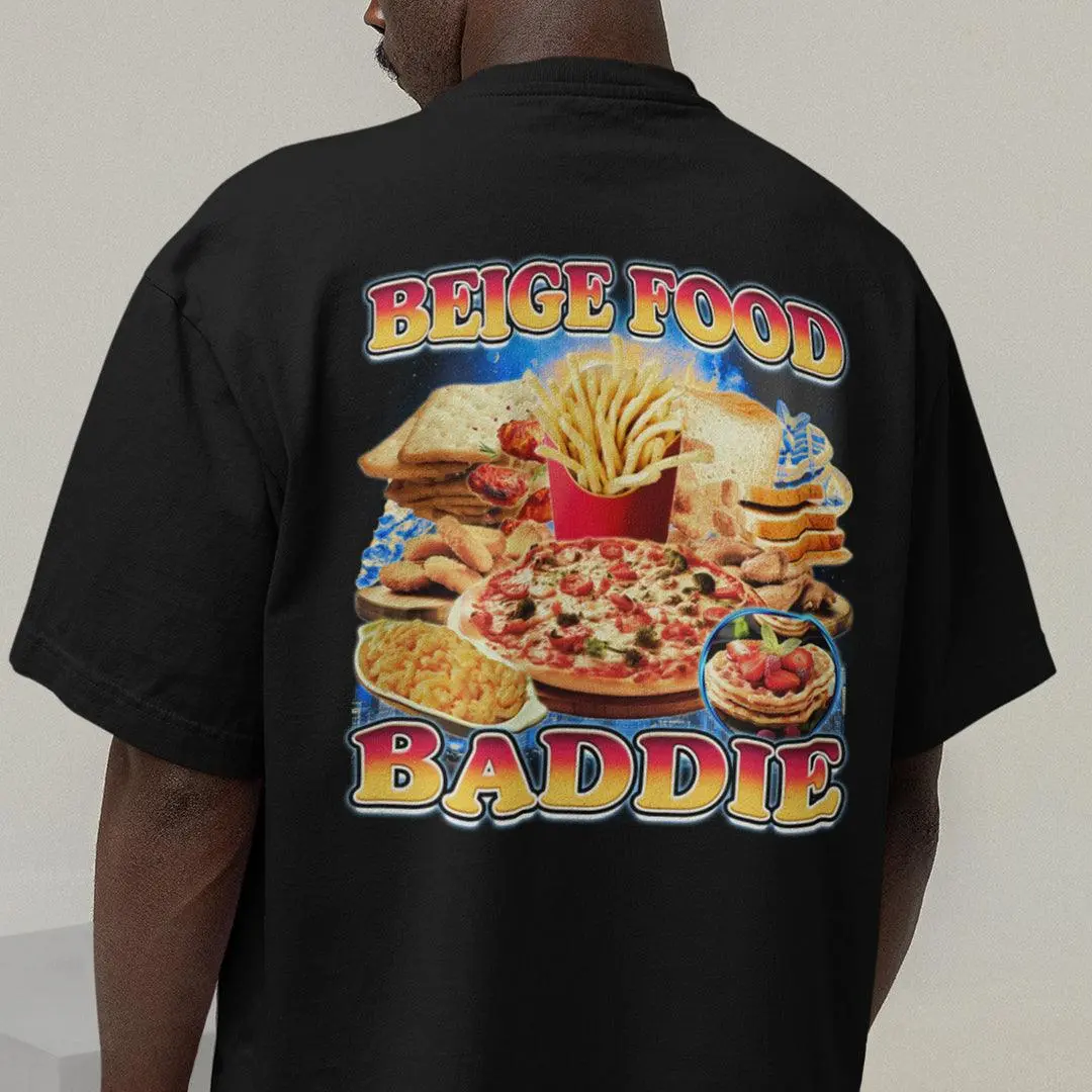 Beige Food Baddie T-Shirt (backprint) - Image 7