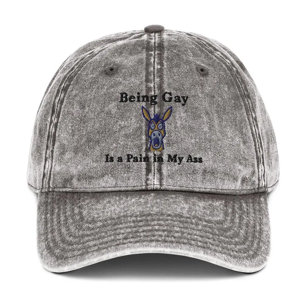 Being Gay is a Pain in my ass Vintage Cotton Twill Cap - Image 11