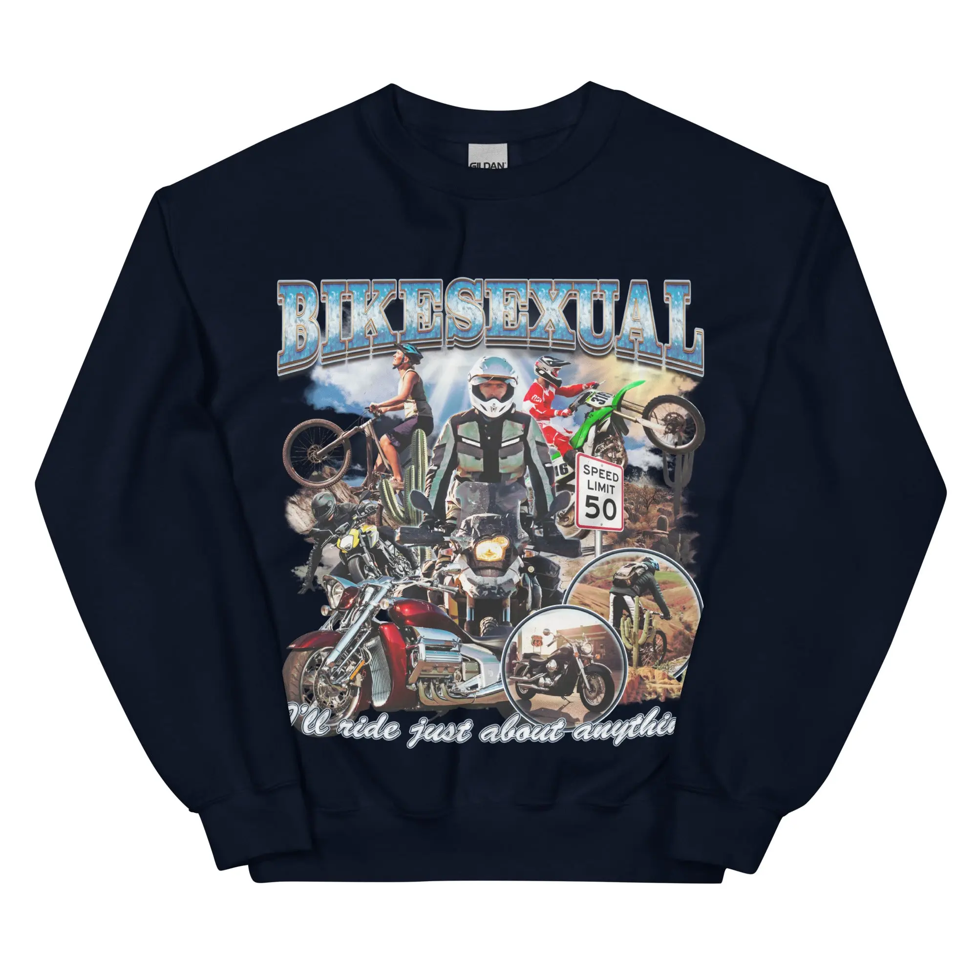 Bikesexual (I'll ride just about anything) sweatshirt - Image 2