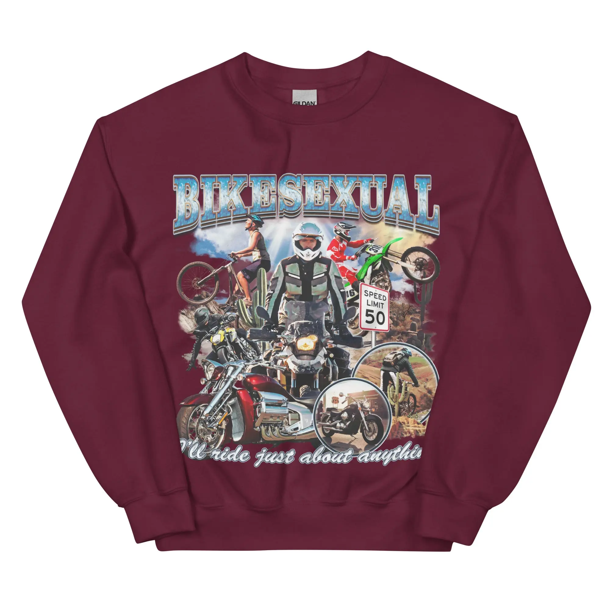 Bikesexual (I'll ride just about anything) sweatshirt - Image 5
