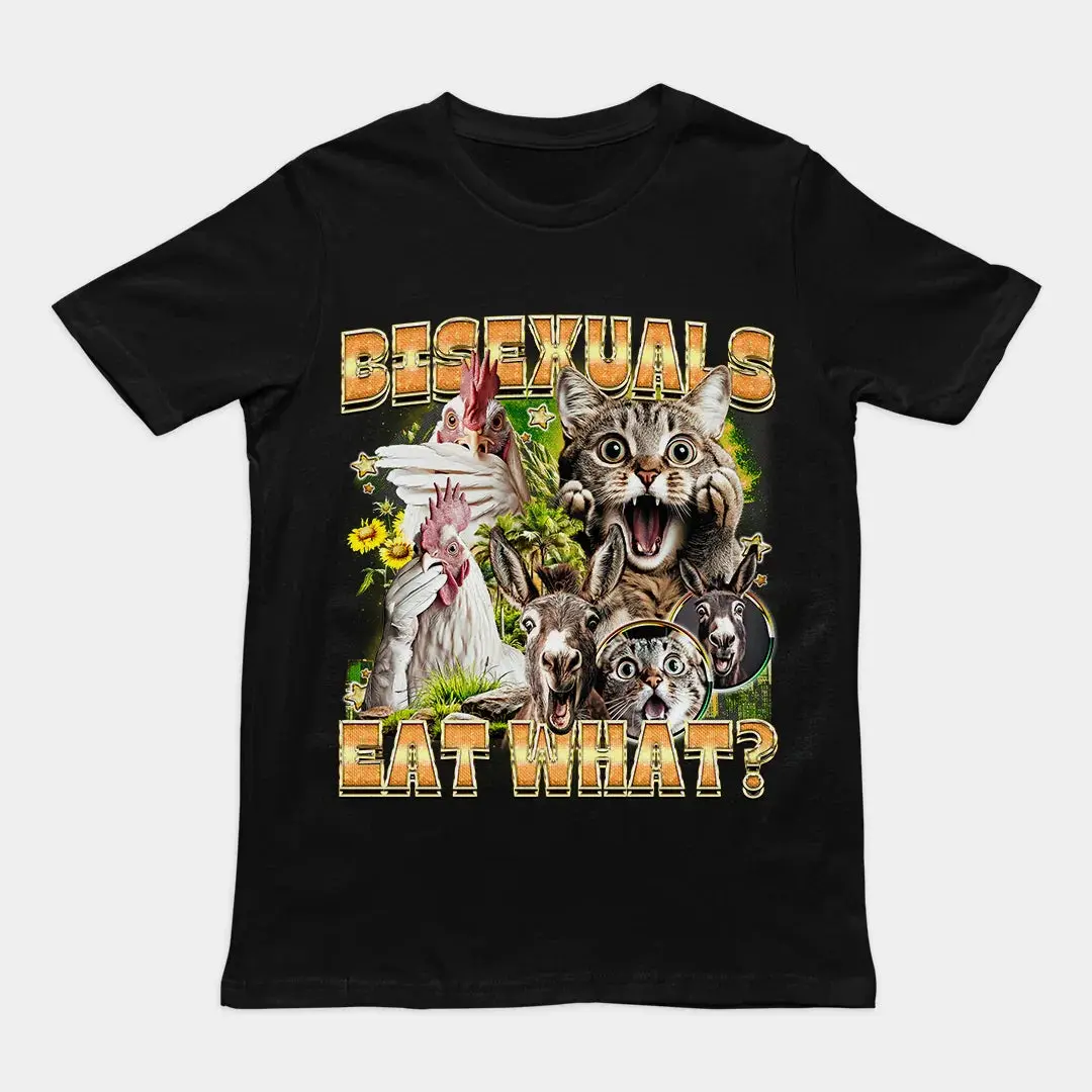 Bisexuals Eat What? (vintage style) T-Shirt