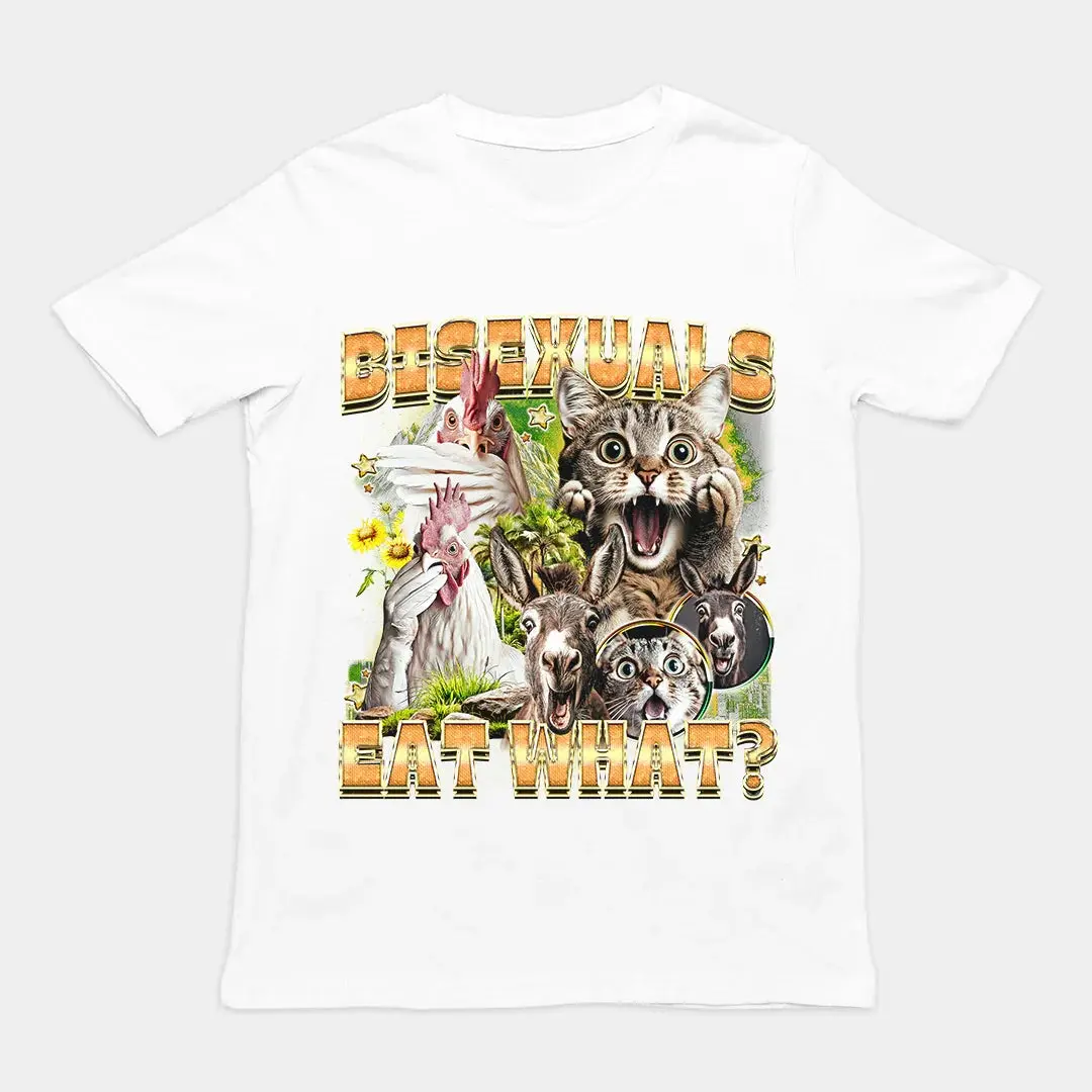 Bisexuals Eat What? (vintage style) T-Shirt - Image 6