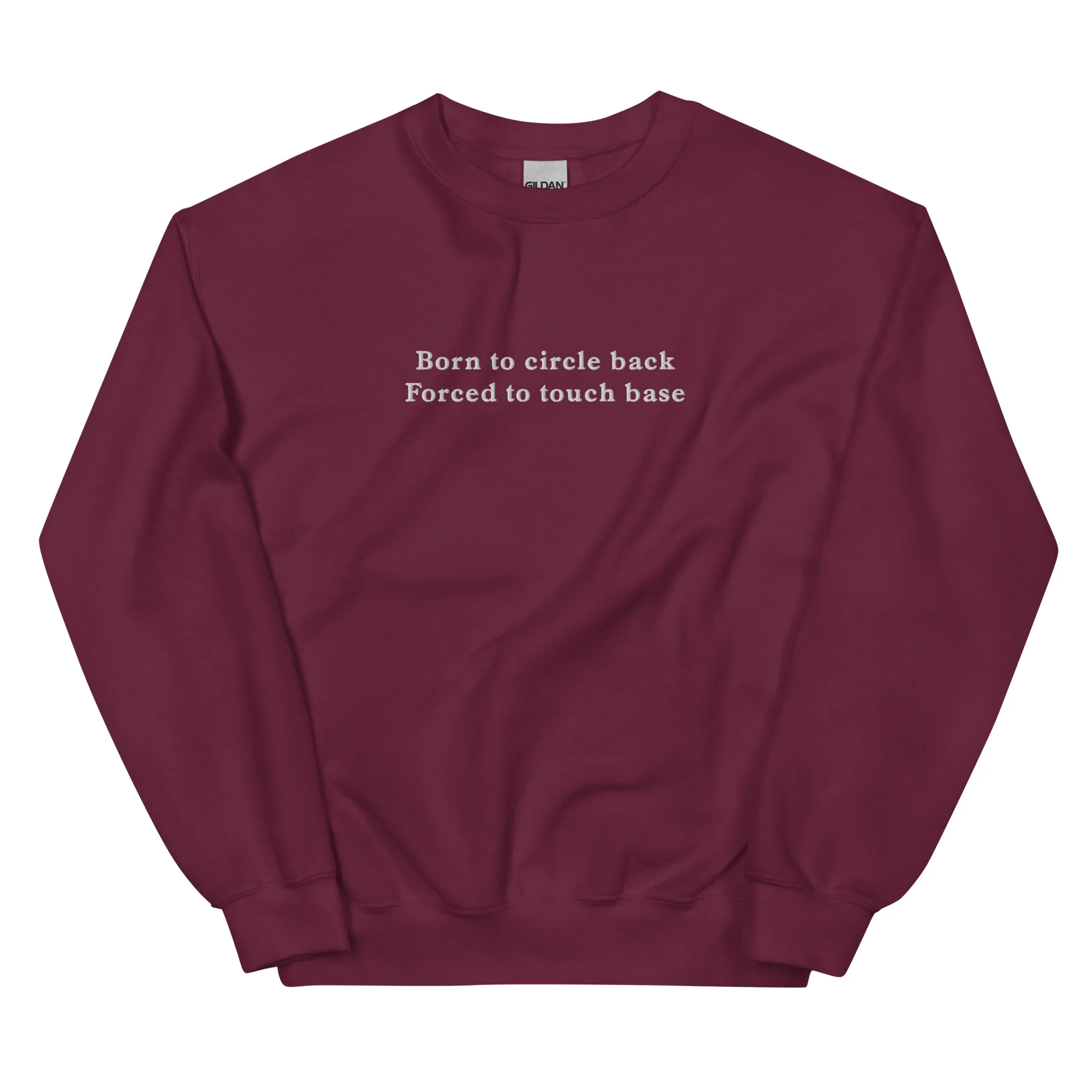 Born to circle back, forced to touch base (embroidered) sweatshirt - Image 5