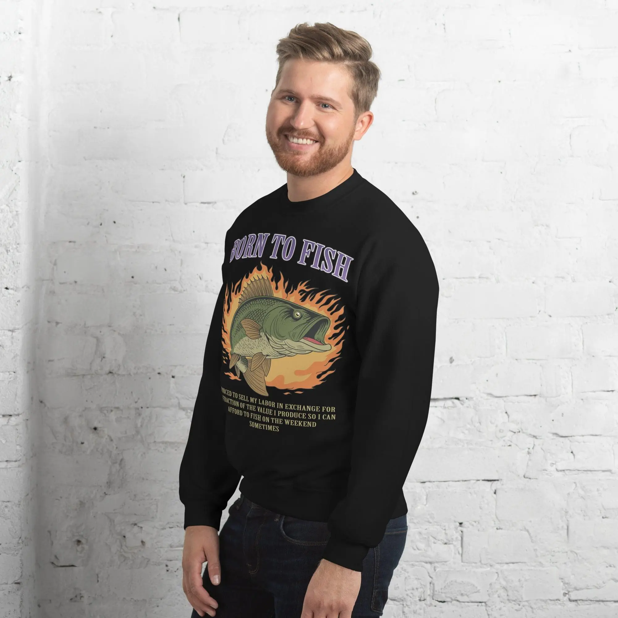 Born to Fish Forced to Sell my Labor sweatshirt - Image 9