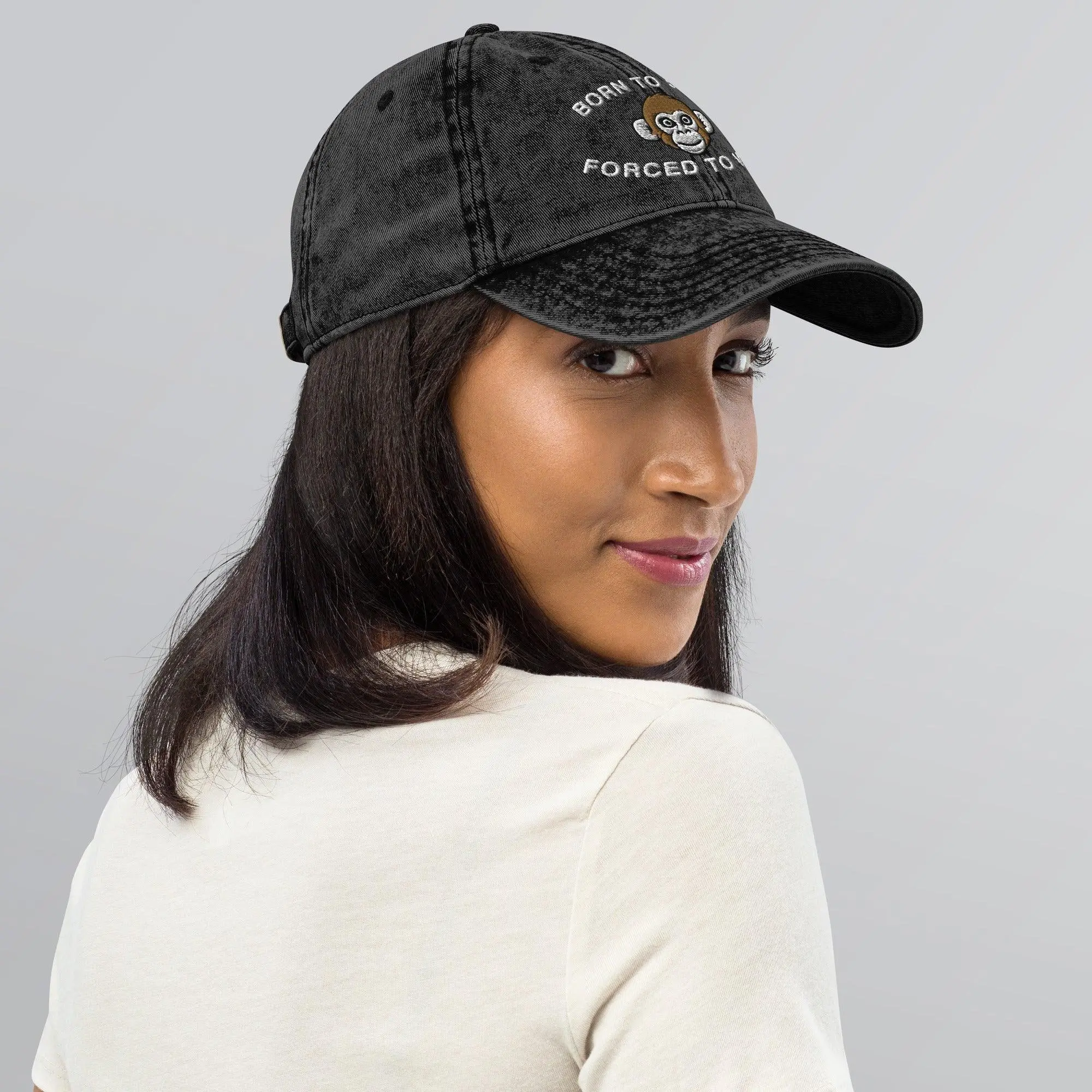 Born to Shit Forced to Wipe Vintage Cotton Twill Cap - Image 2