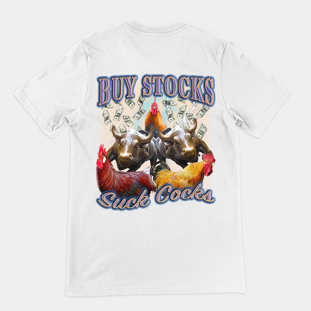 Buy Stocks suck cocks t-shirt (backprint) - Image 2