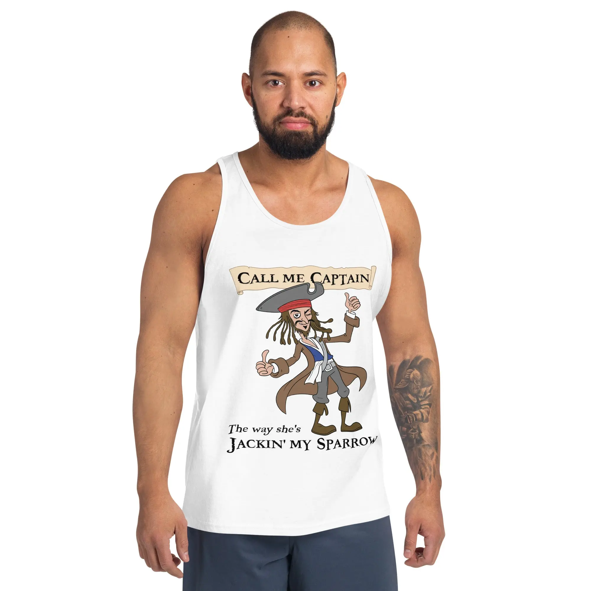 Call me Captain the way she's Jackin' my sparrow Tank Top - Image 4