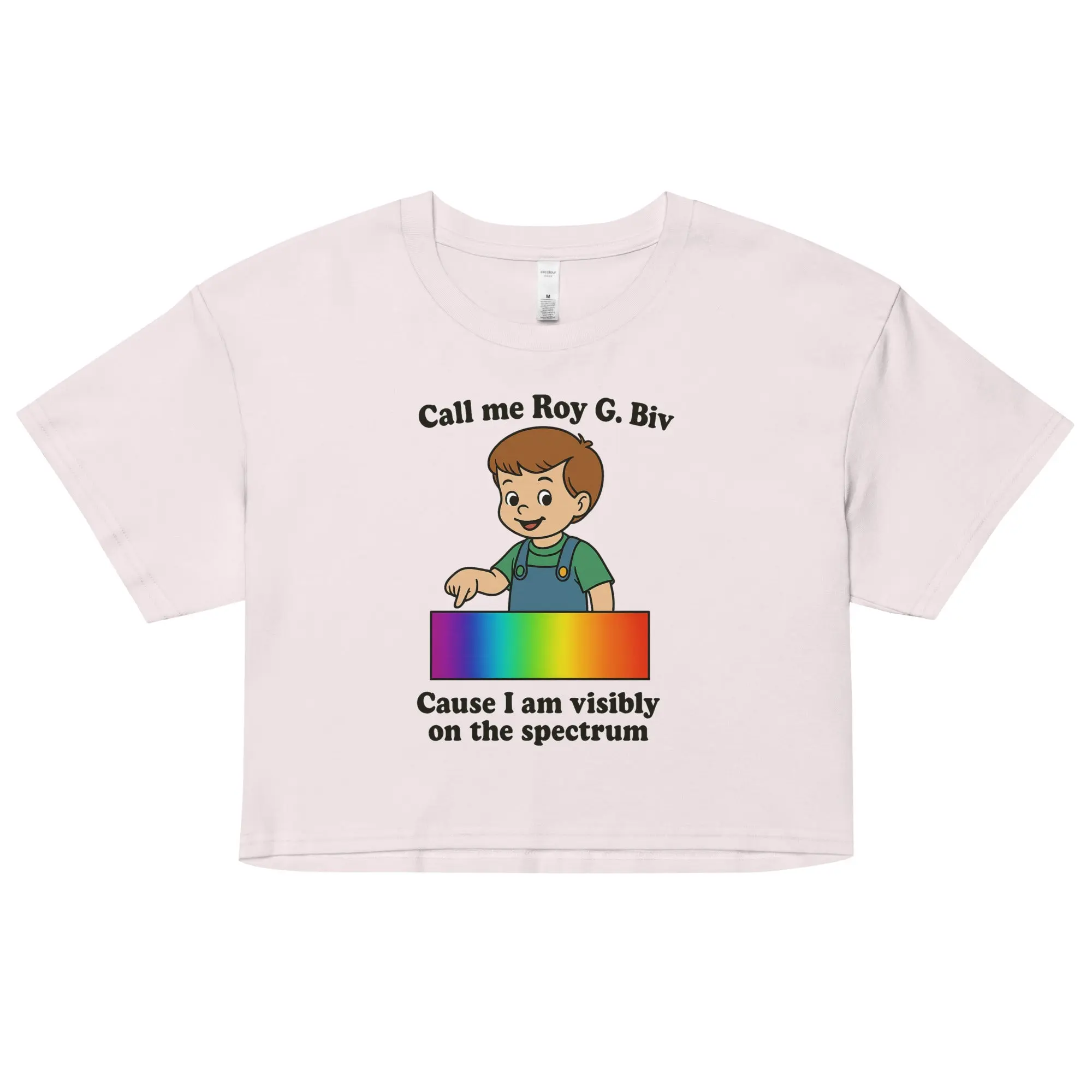 Call my Roy G. Biv cause I am visibly on the spectrum Women’s crop top - Image 4