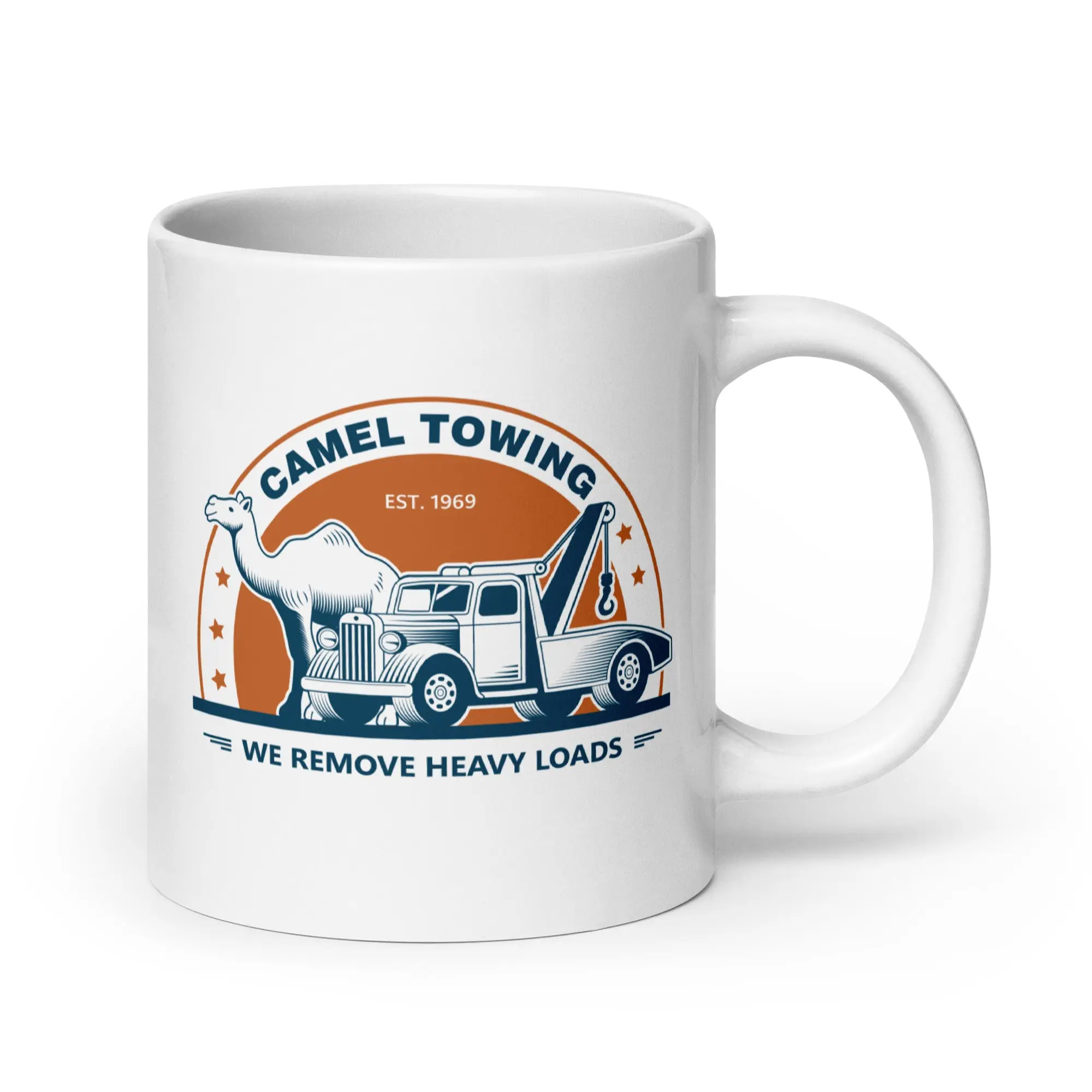 Camel Towing White glossy mug - Image 6