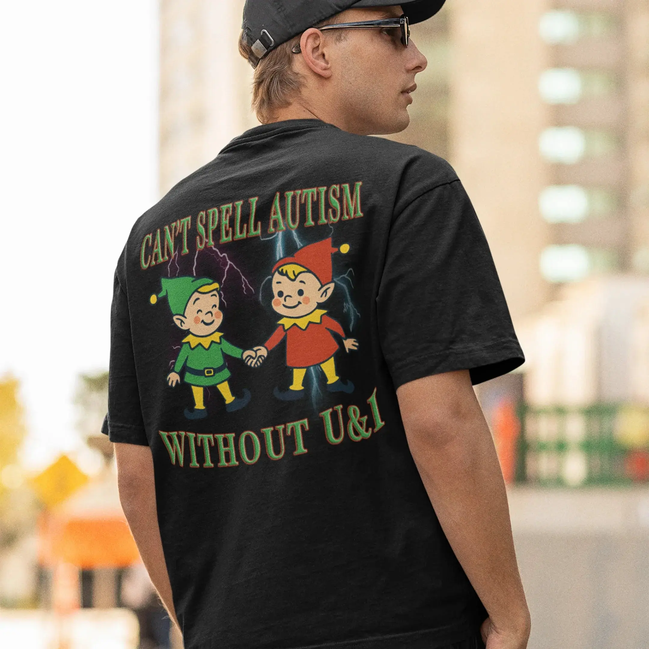 Can't Spell Autism without U&I T-Shirt (backprint) - Image 7