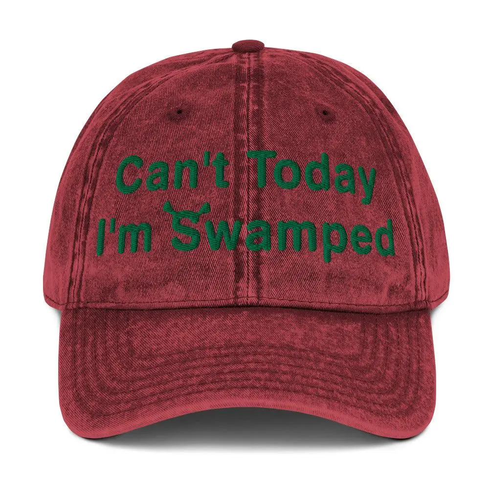 Cant Today Im Swamped Vintage Cotton Twill Cap - Image 8