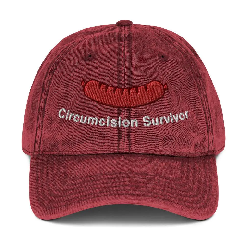 Circumcision Survivor Vintage Cotton Twill Cap - Image 8