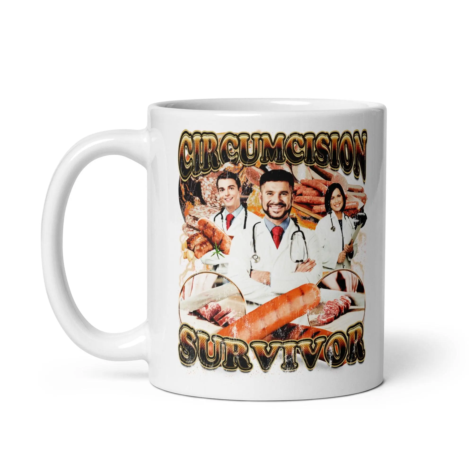 Circumcision Survivor White glossy mug - Image 3