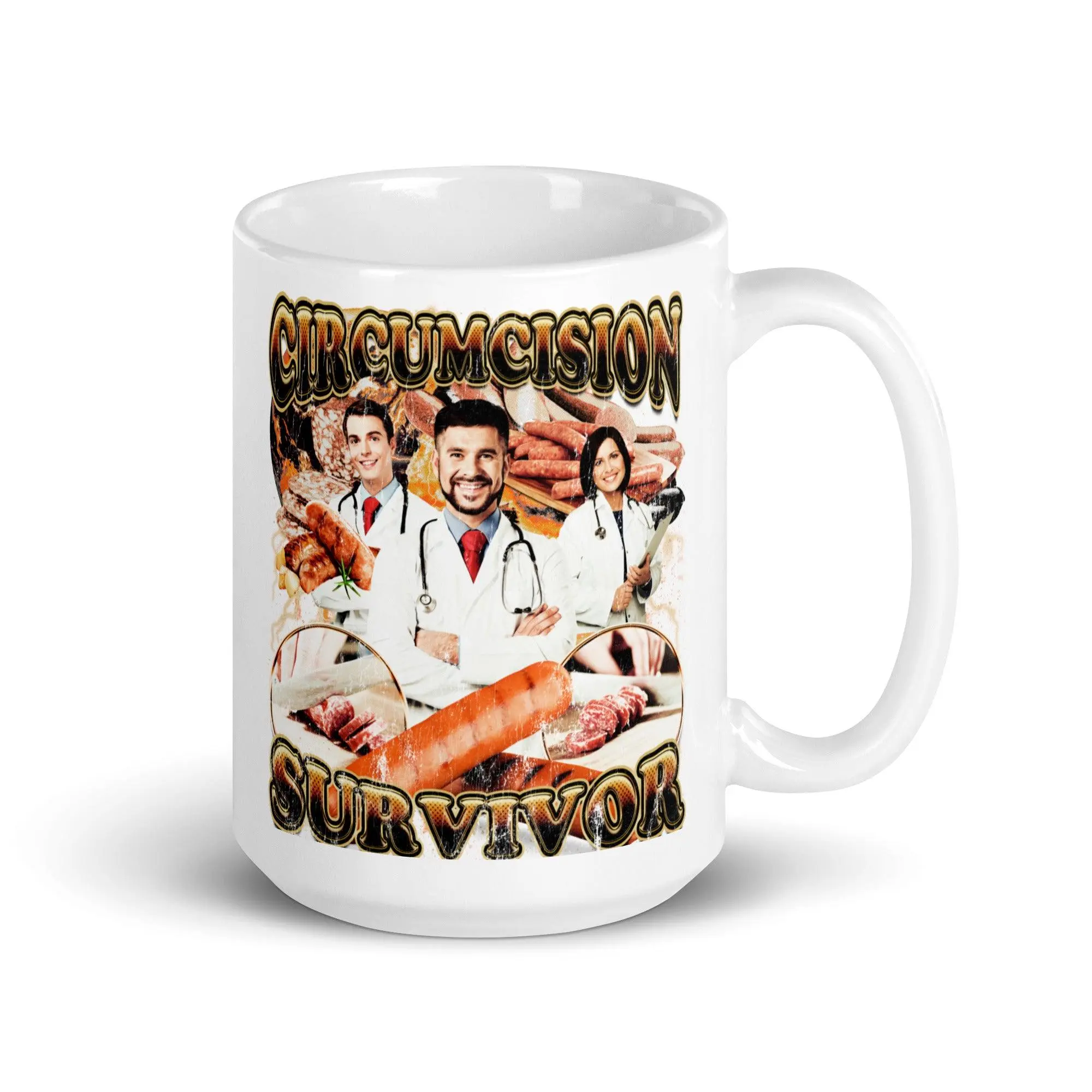 Circumcision Survivor White glossy mug - Image 6