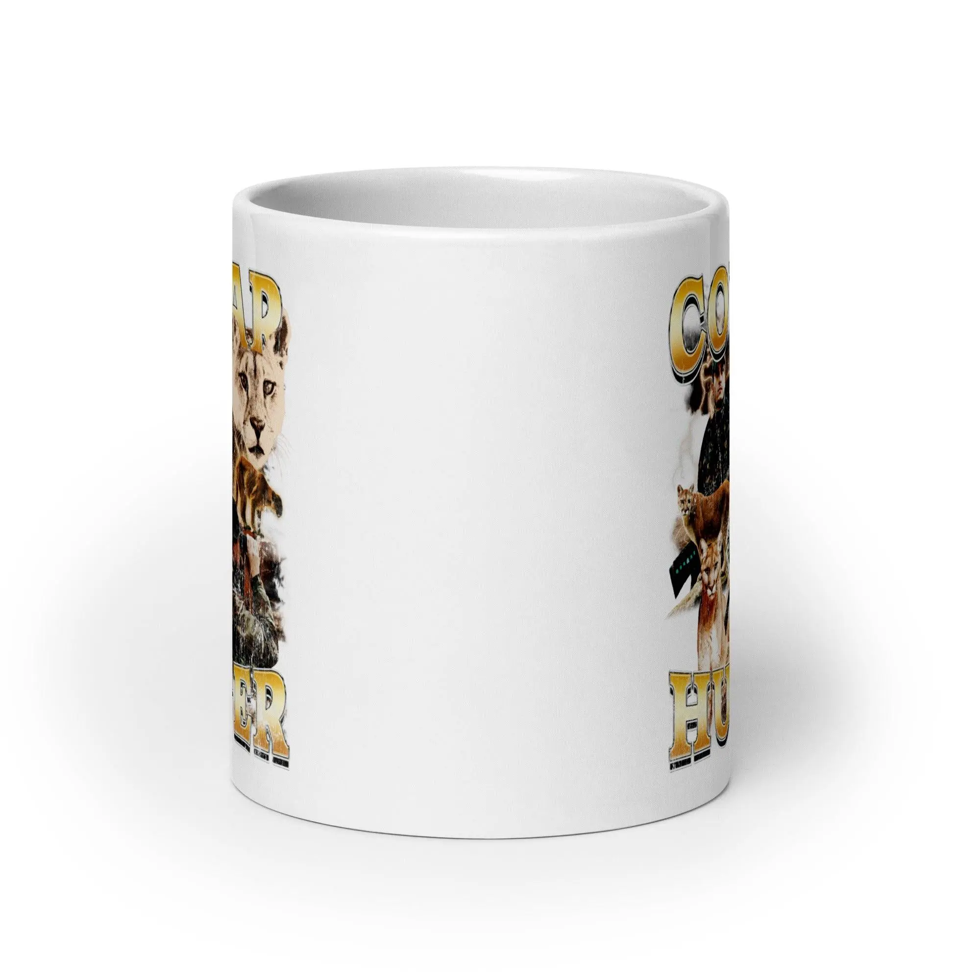 Cougar Hunter White glossy mug - Image 10