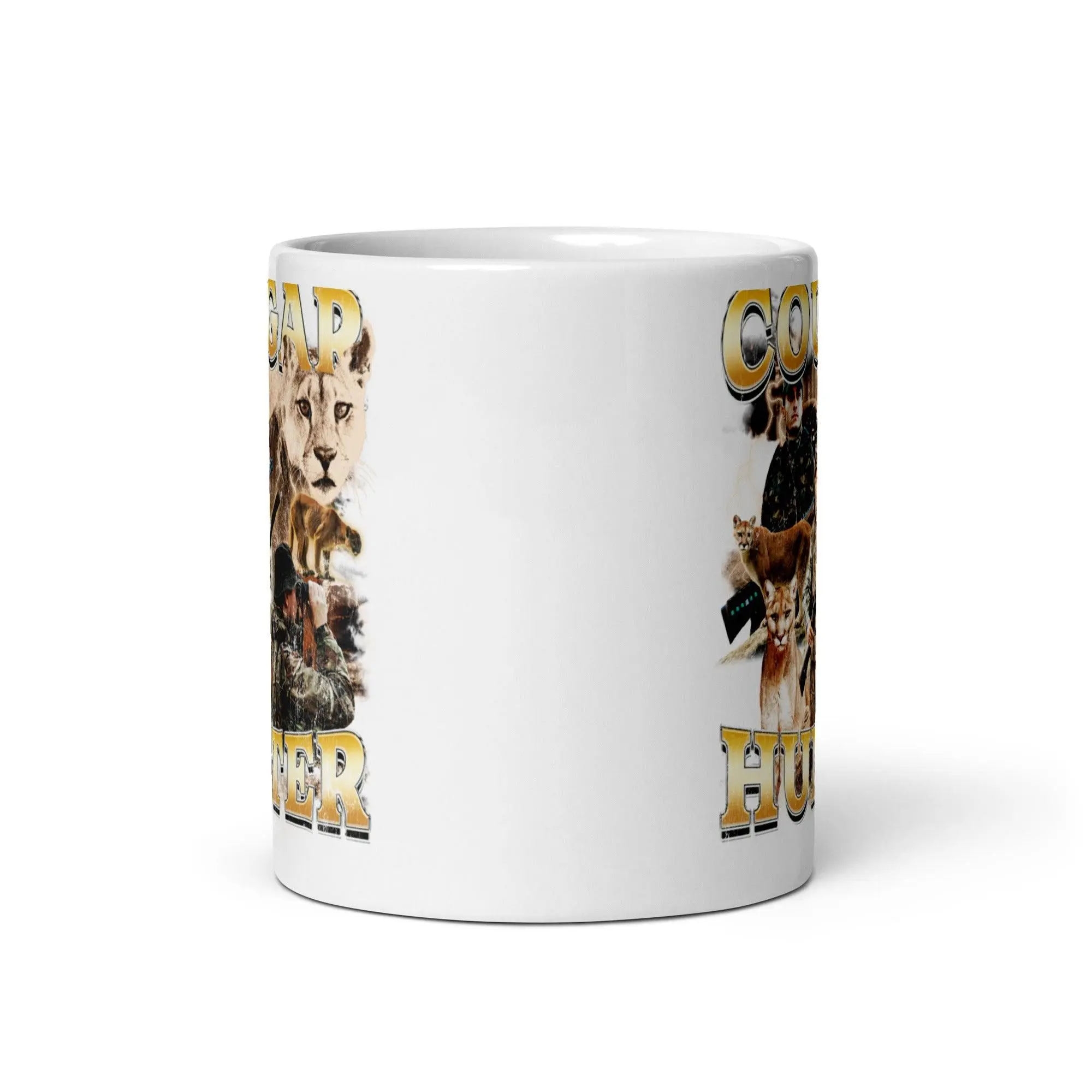 Cougar Hunter White glossy mug - Image 5