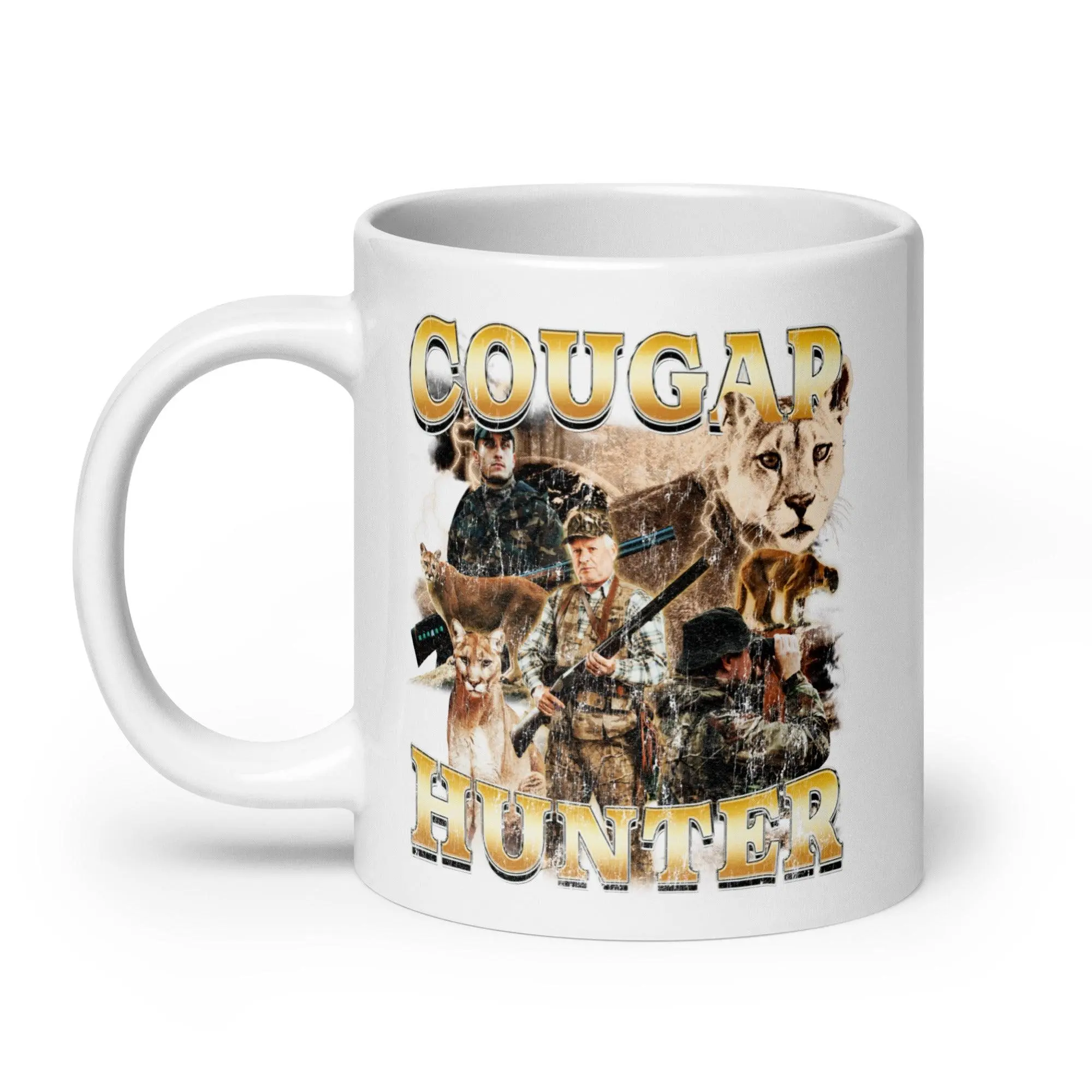 Cougar Hunter White glossy mug - Image 9