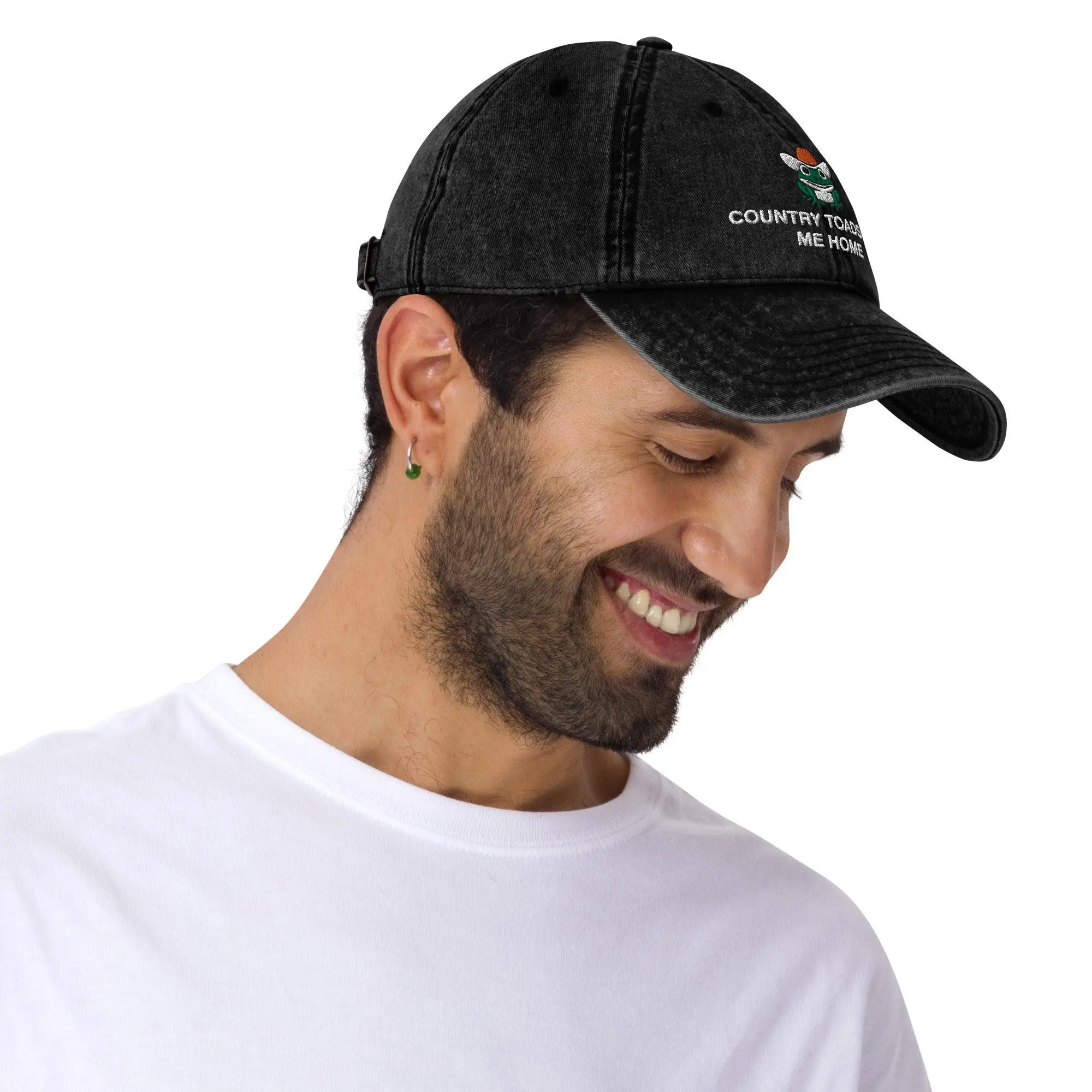 Country Toads Take Me Home Vintage Cotton Twill Cap - Image 2