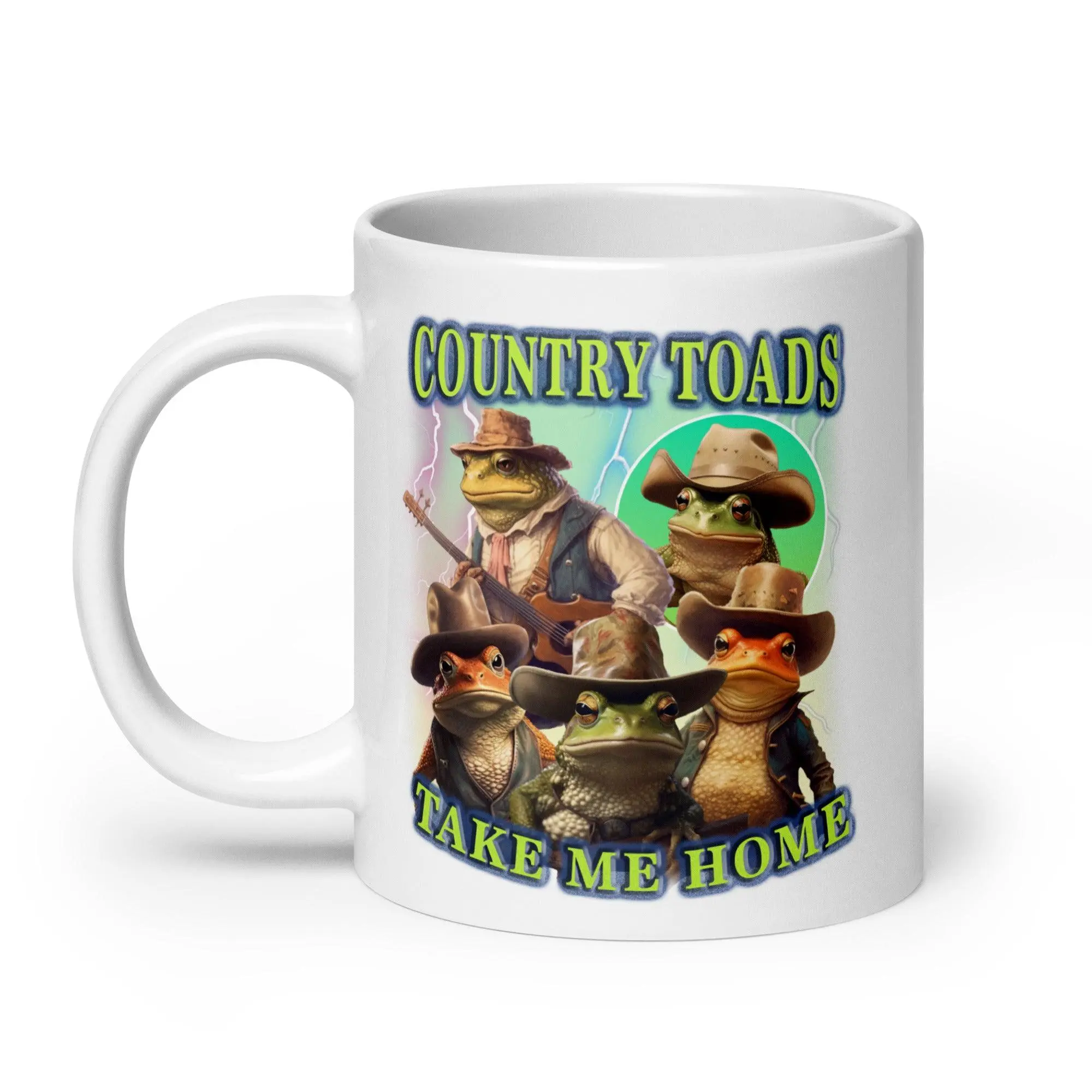 Country Toads Take me Home White glossy mug - Image 9