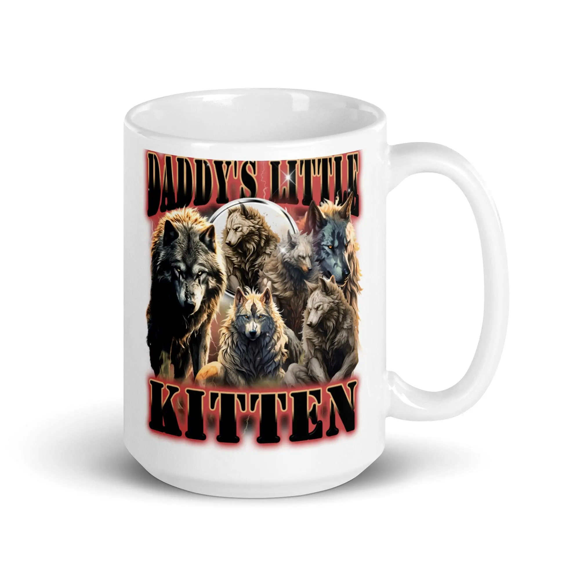 Daddy's Little Kitten White glossy mug - Image 6