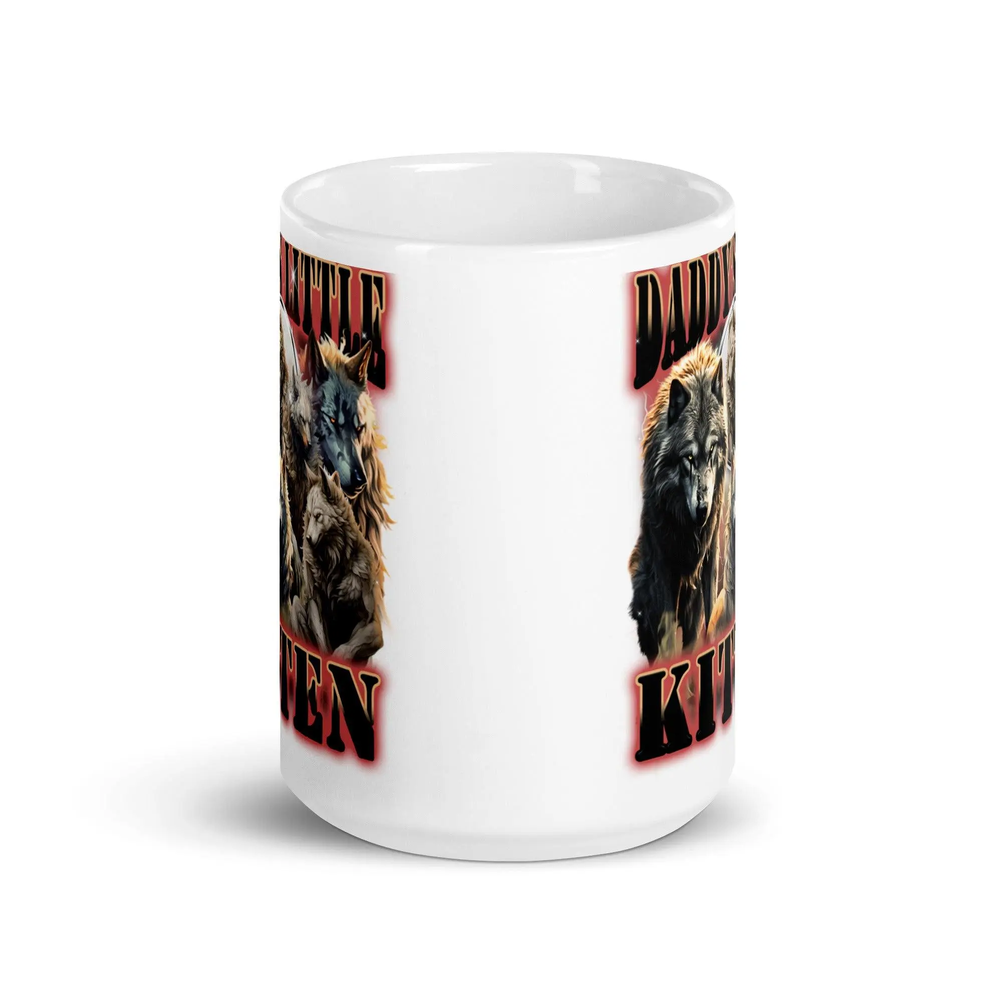 Daddy's Little Kitten White glossy mug - Image 8
