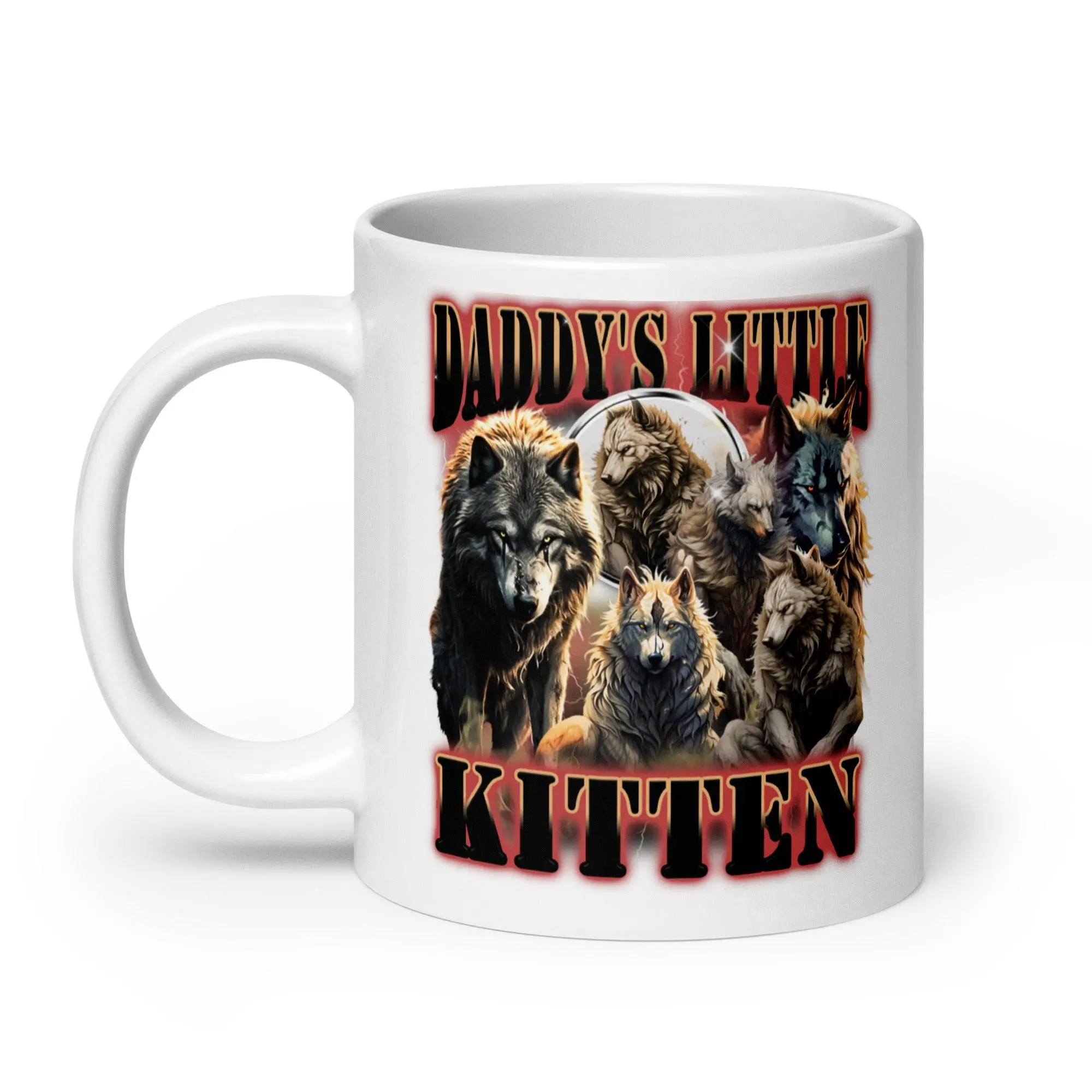 Daddy's Little Kitten White glossy mug - Image 9