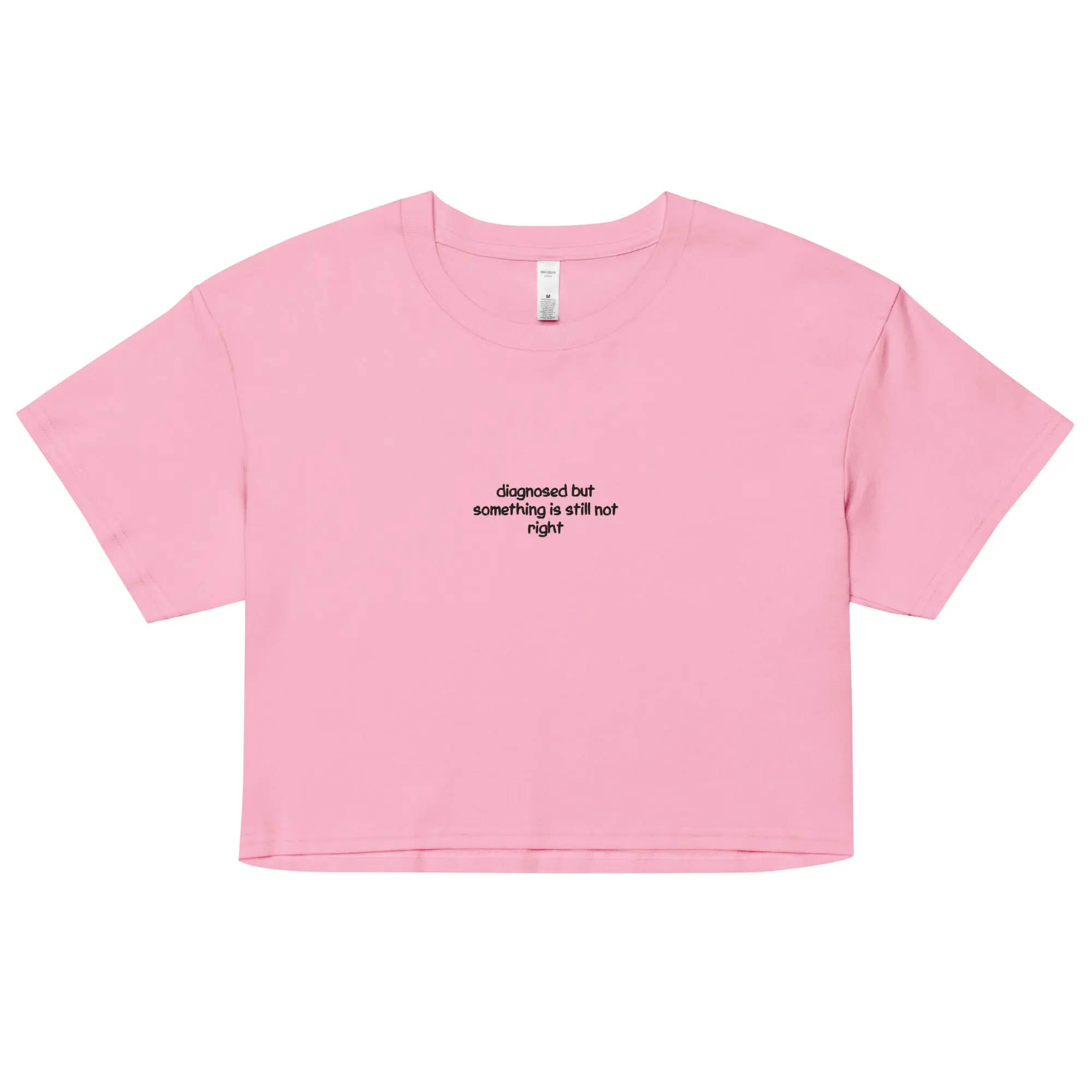 diagnosed but something is still not right (embroidered) Women’s crop top - Image 2