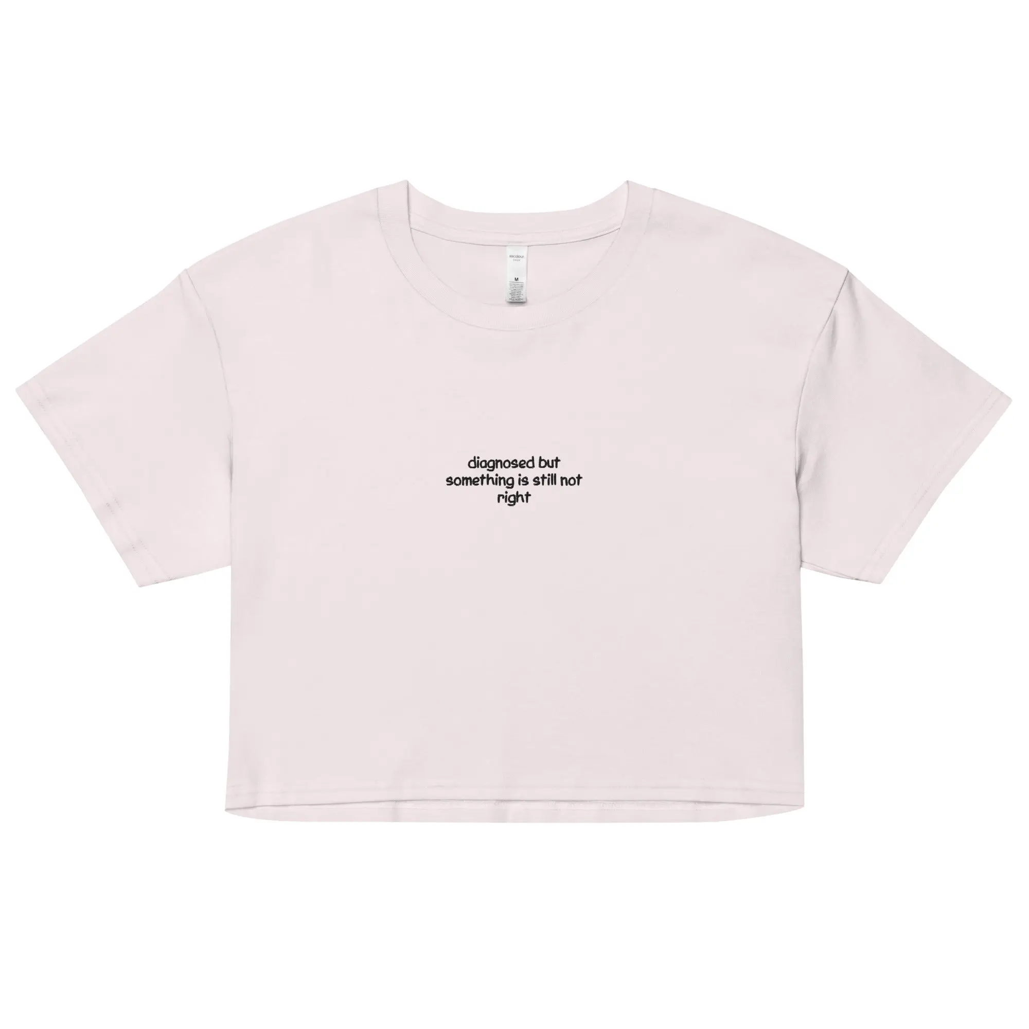 diagnosed but something is still not right (embroidered) Women’s crop top - Image 4
