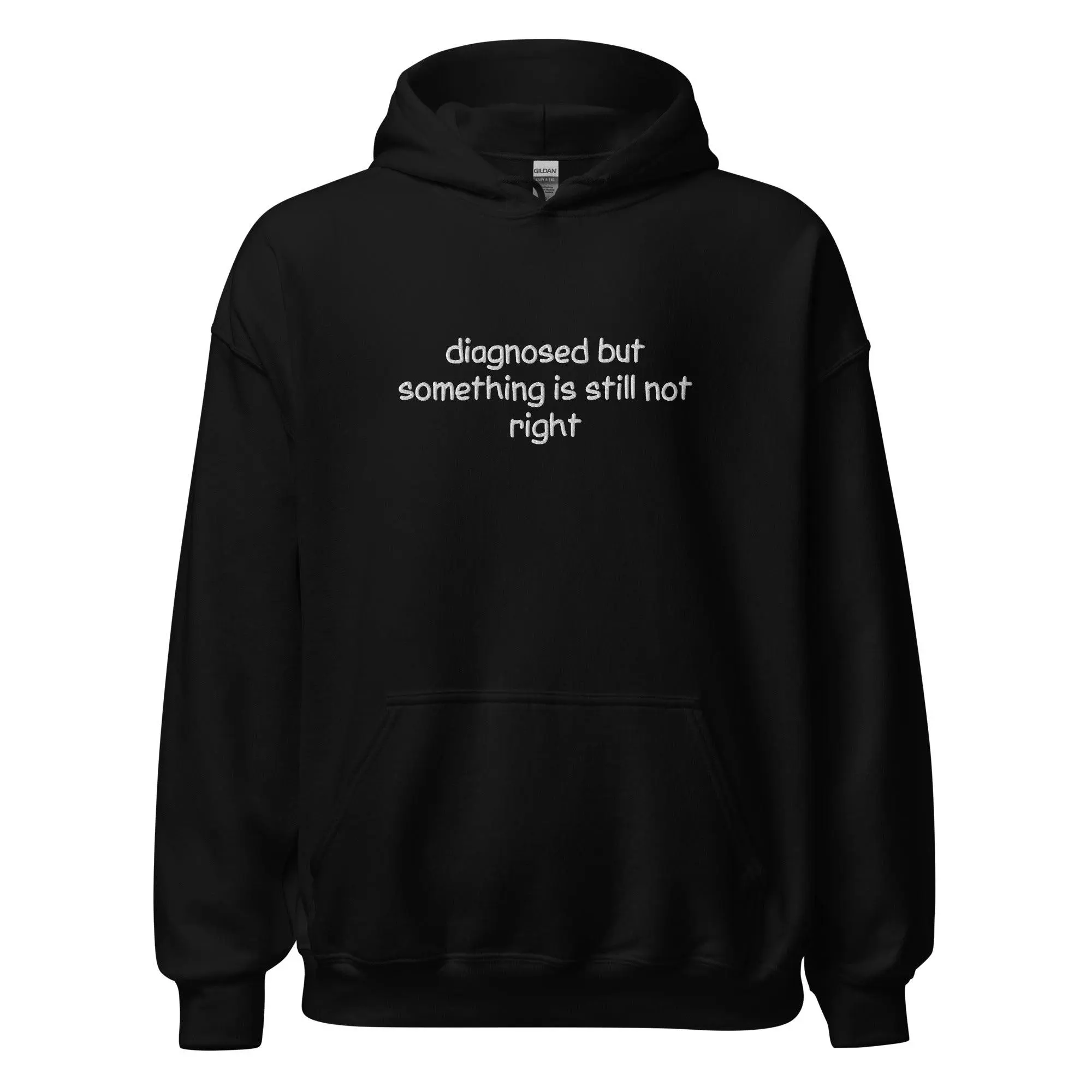 Diagnosed But Something Is Still Not Right Embroidered Hoodie