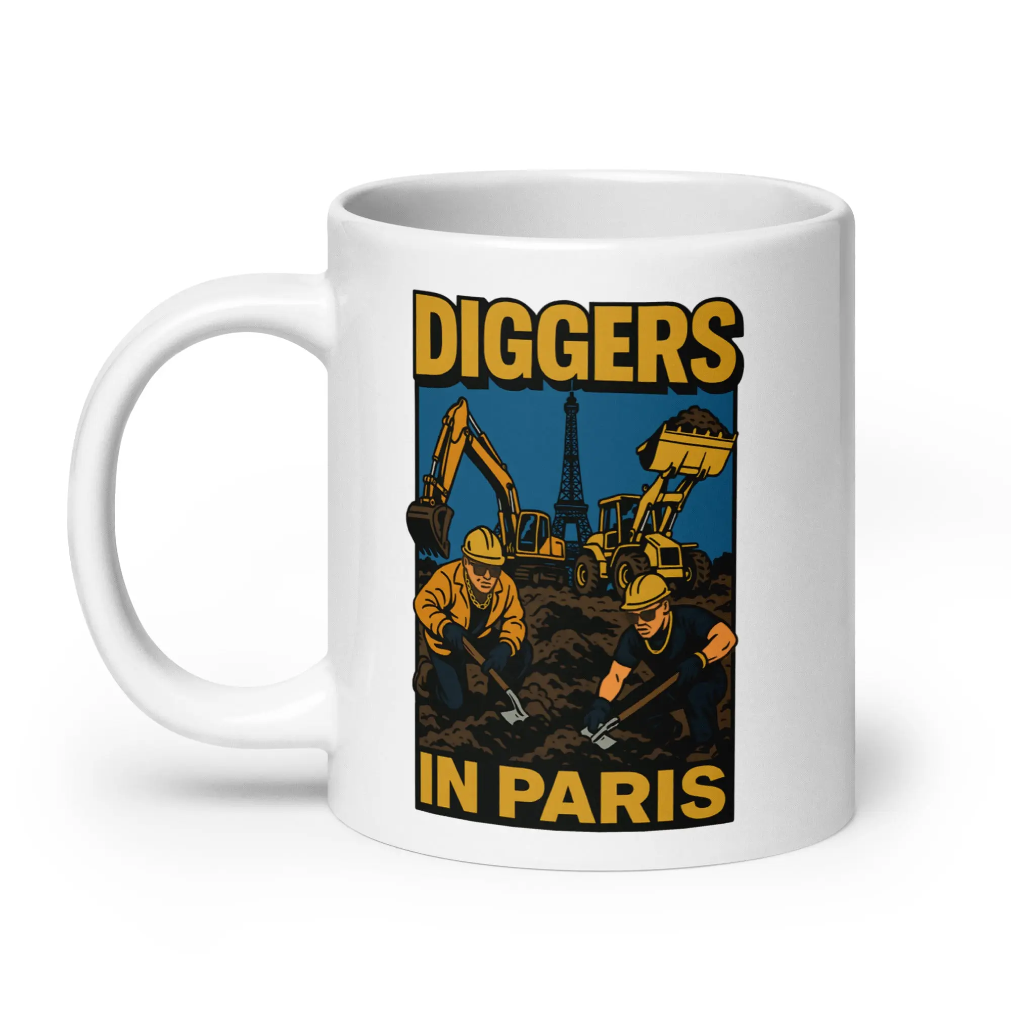 Diggers in Paris White glossy mug - Image 7