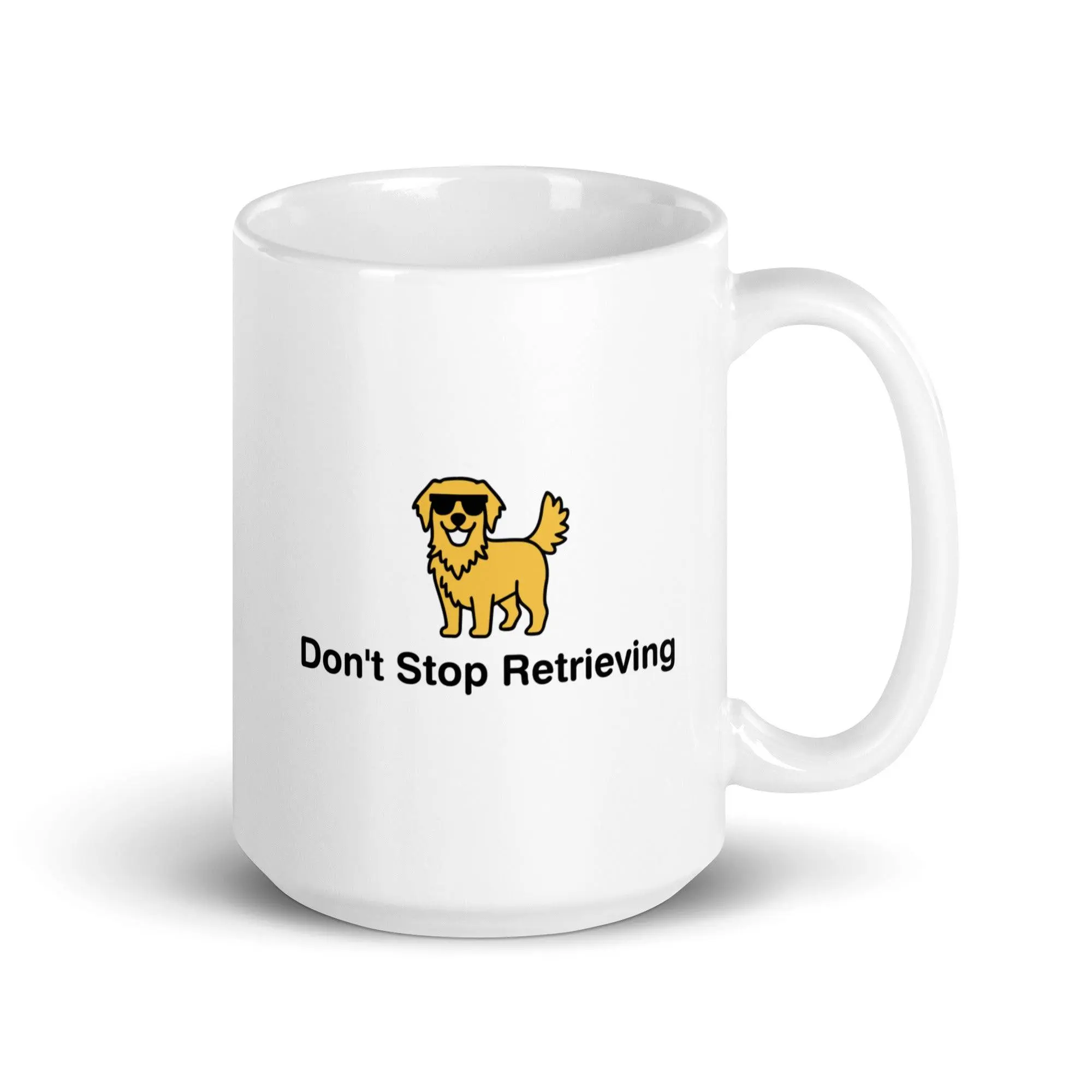 Don't Stop Retrieving White glossy mug - Image 6