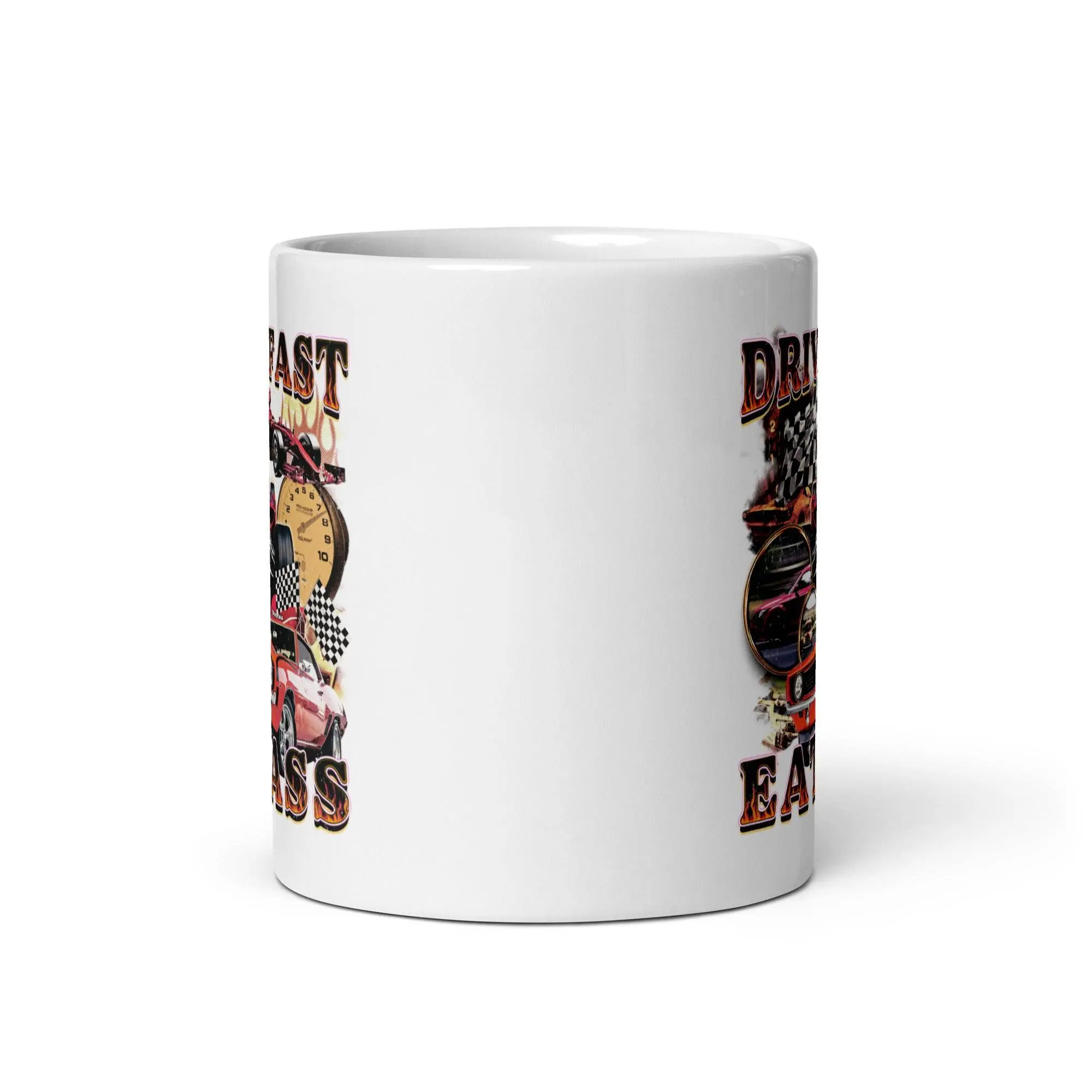Drive Fast Eat Ass White glossy mug - Image 3
