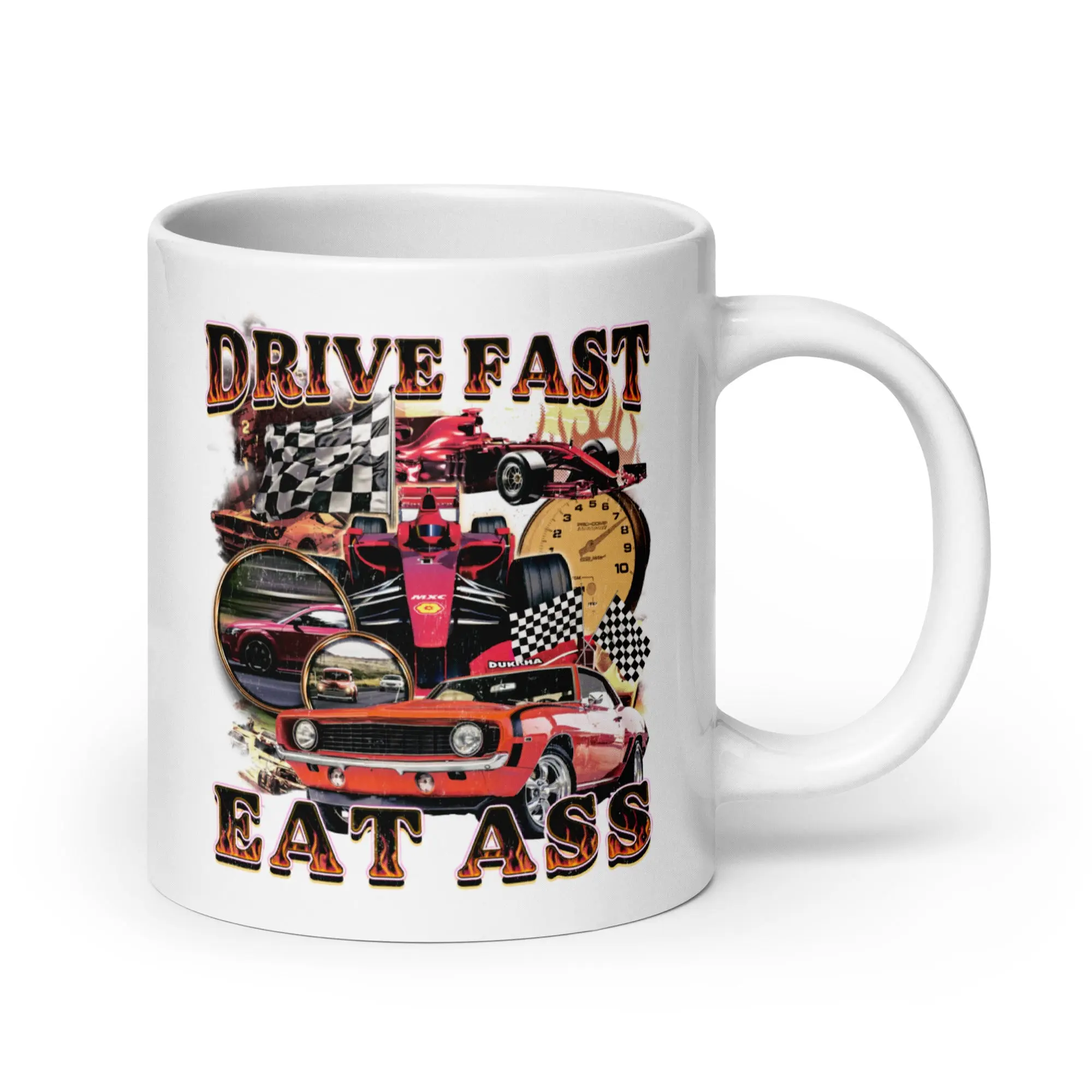 Drive Fast Eat Ass White glossy mug - Image 6