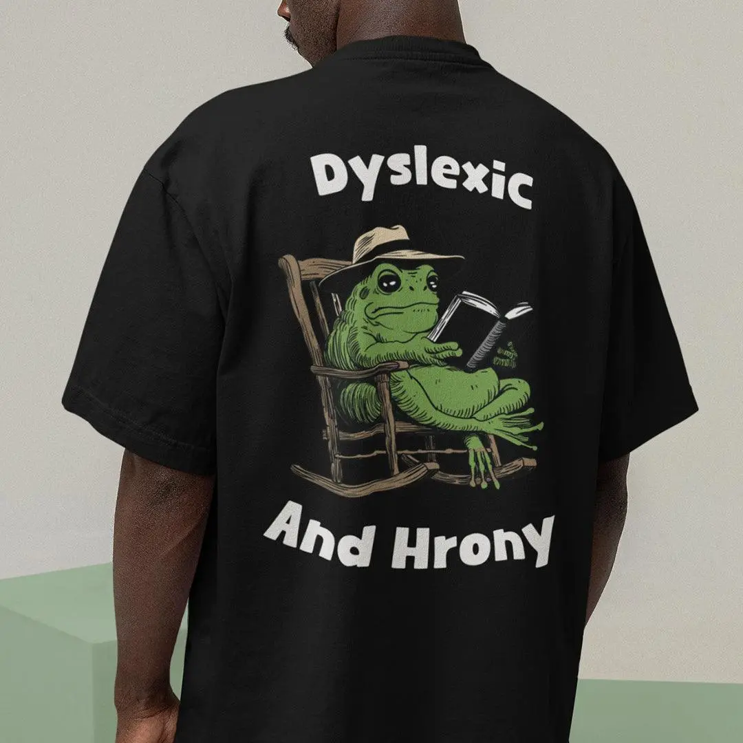 Dyslexic and Hrony t-shirt (backprint) - Image 7