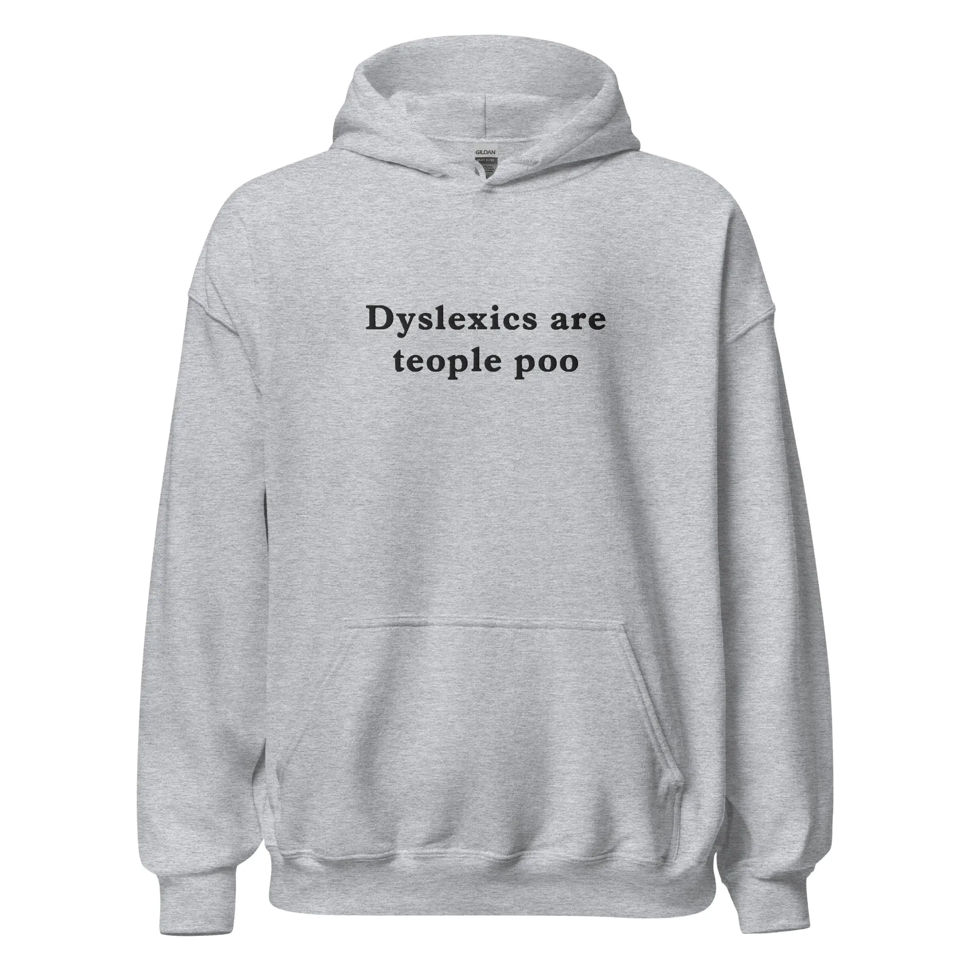 Dyslexics are teople poo (embroidered) Hoodie - Image 2