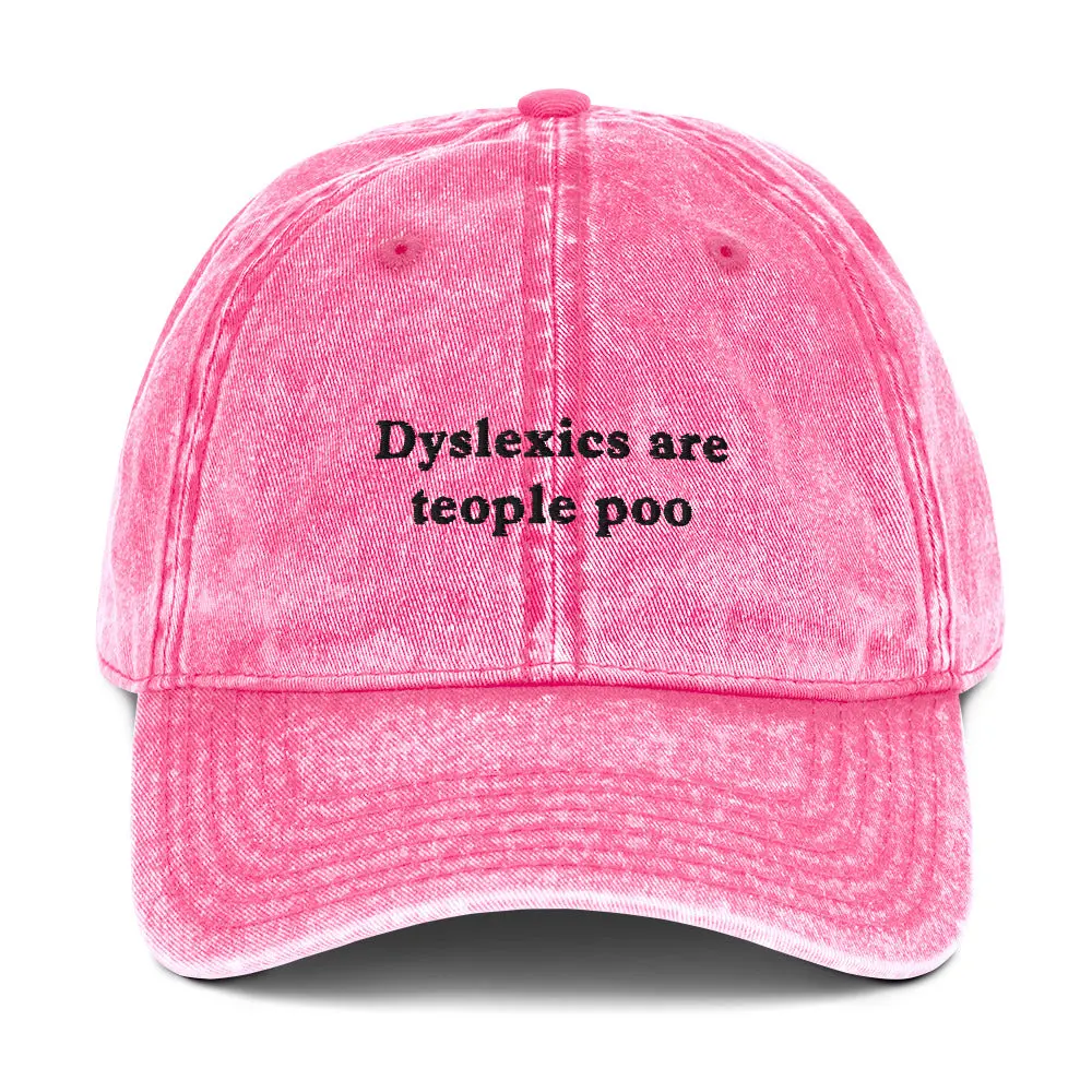 Dyslexics are teople poo Vintage Cotton Twill Cap - Image 11