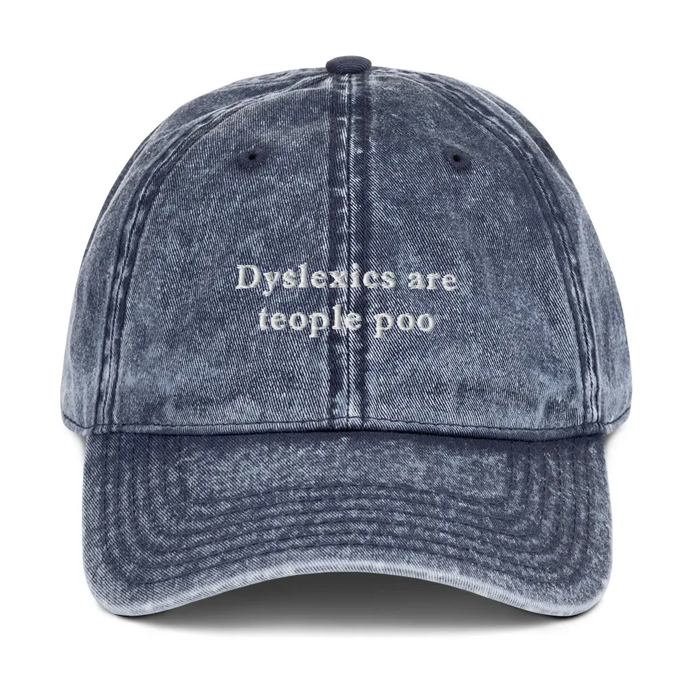 Dyslexics are teople poo Vintage Cotton Twill Cap - Image 7
