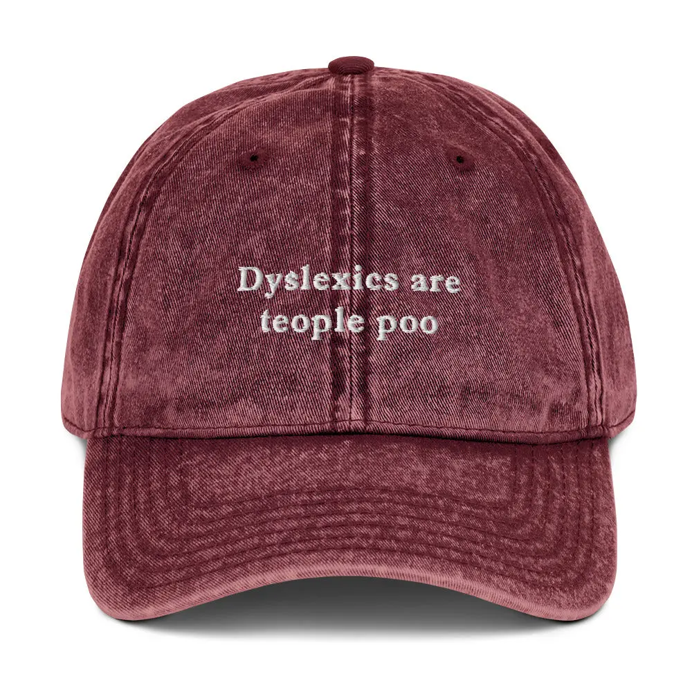 Dyslexics are teople poo Vintage Cotton Twill Cap - Image 8