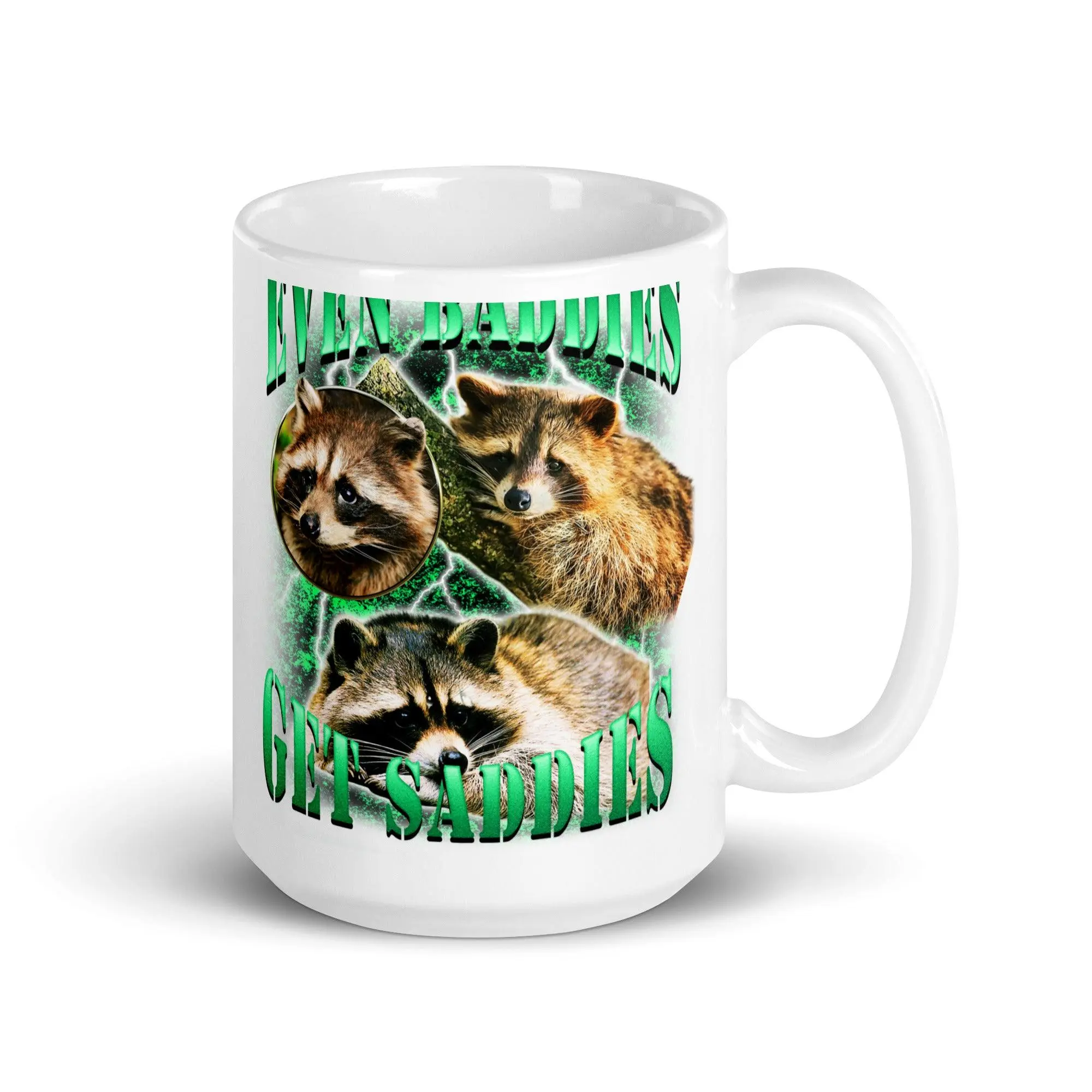 Even Baddies Get Saddies White glossy mug - Image 6