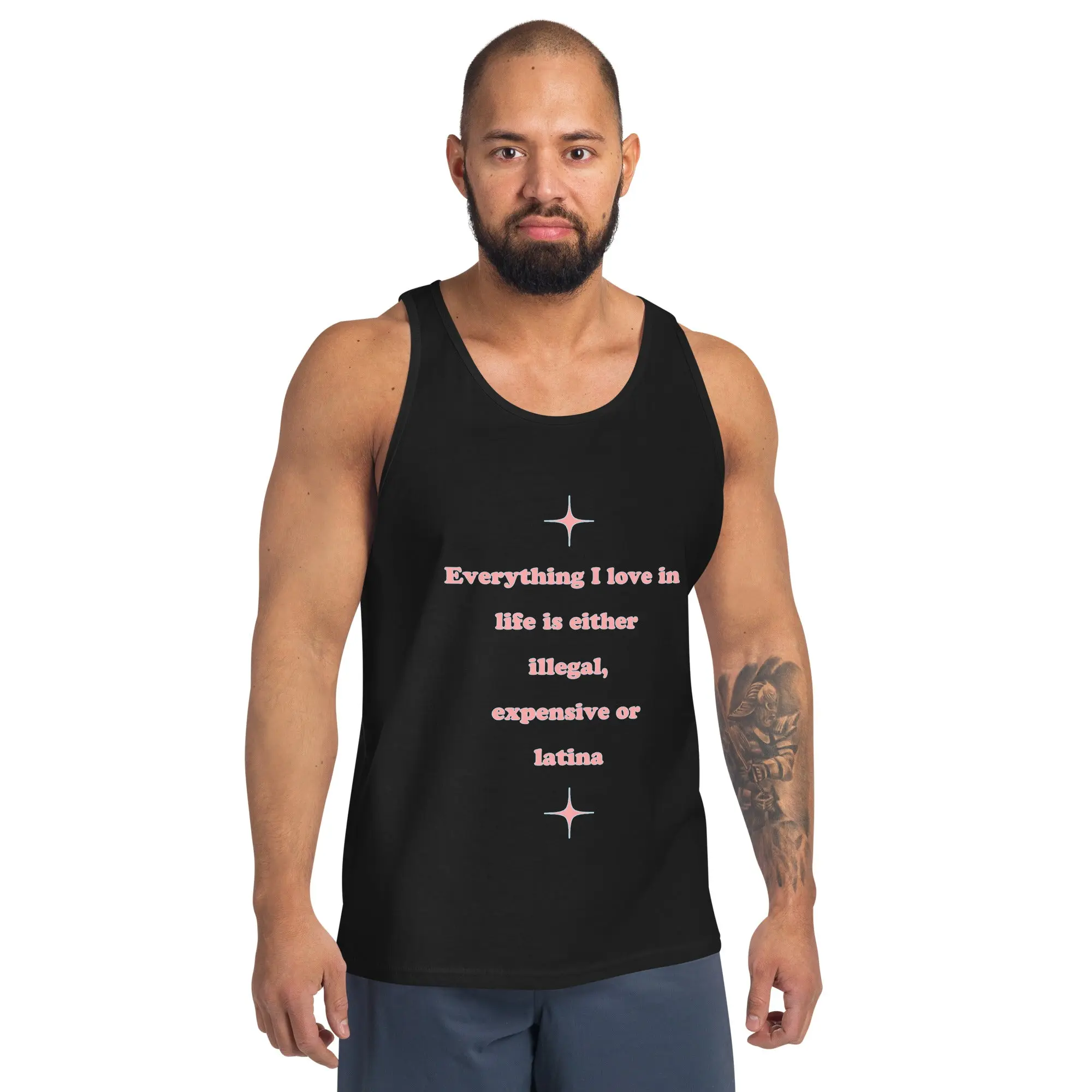 Everything I love in life is either illegal, expensive or latina Tank Top - Image 4